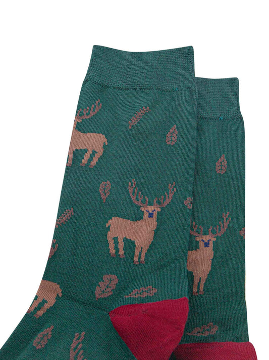 close up of the stag pattern, stags are light brown