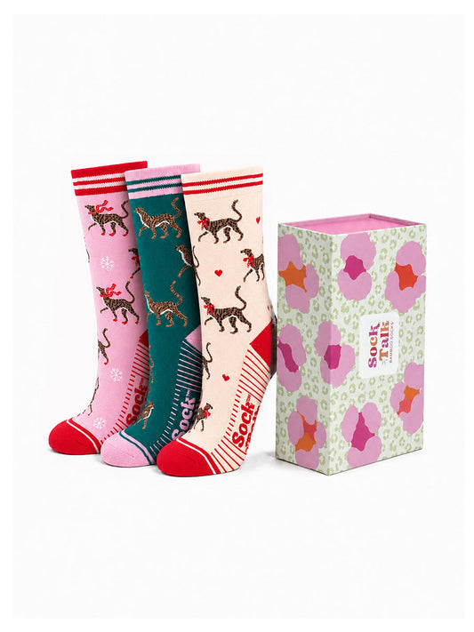Cheetah Bamboo Socks Gift Set