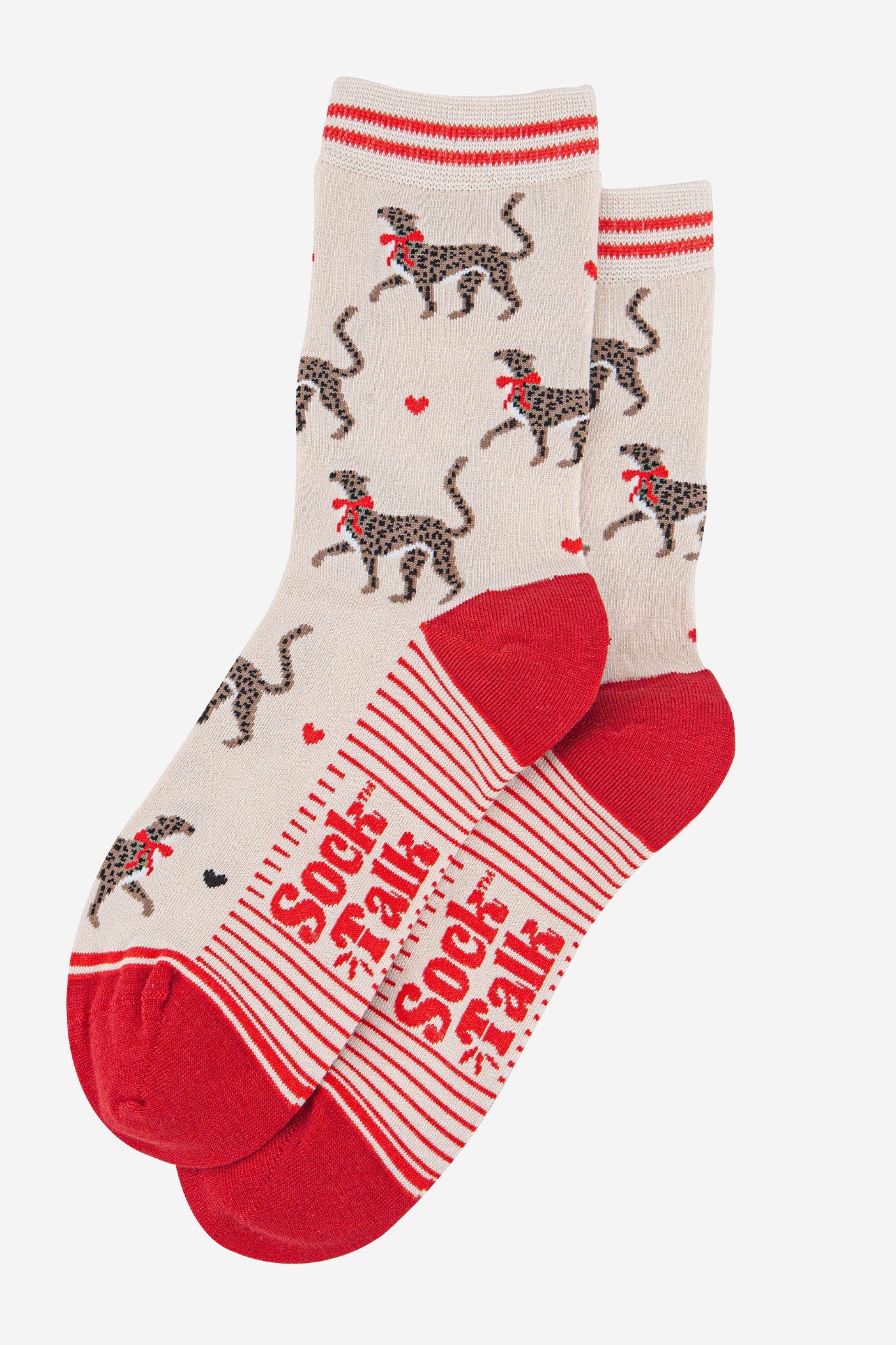 Winter Cheetah Bamboo Ankle Socks in a Christmas Cracker Gift Box