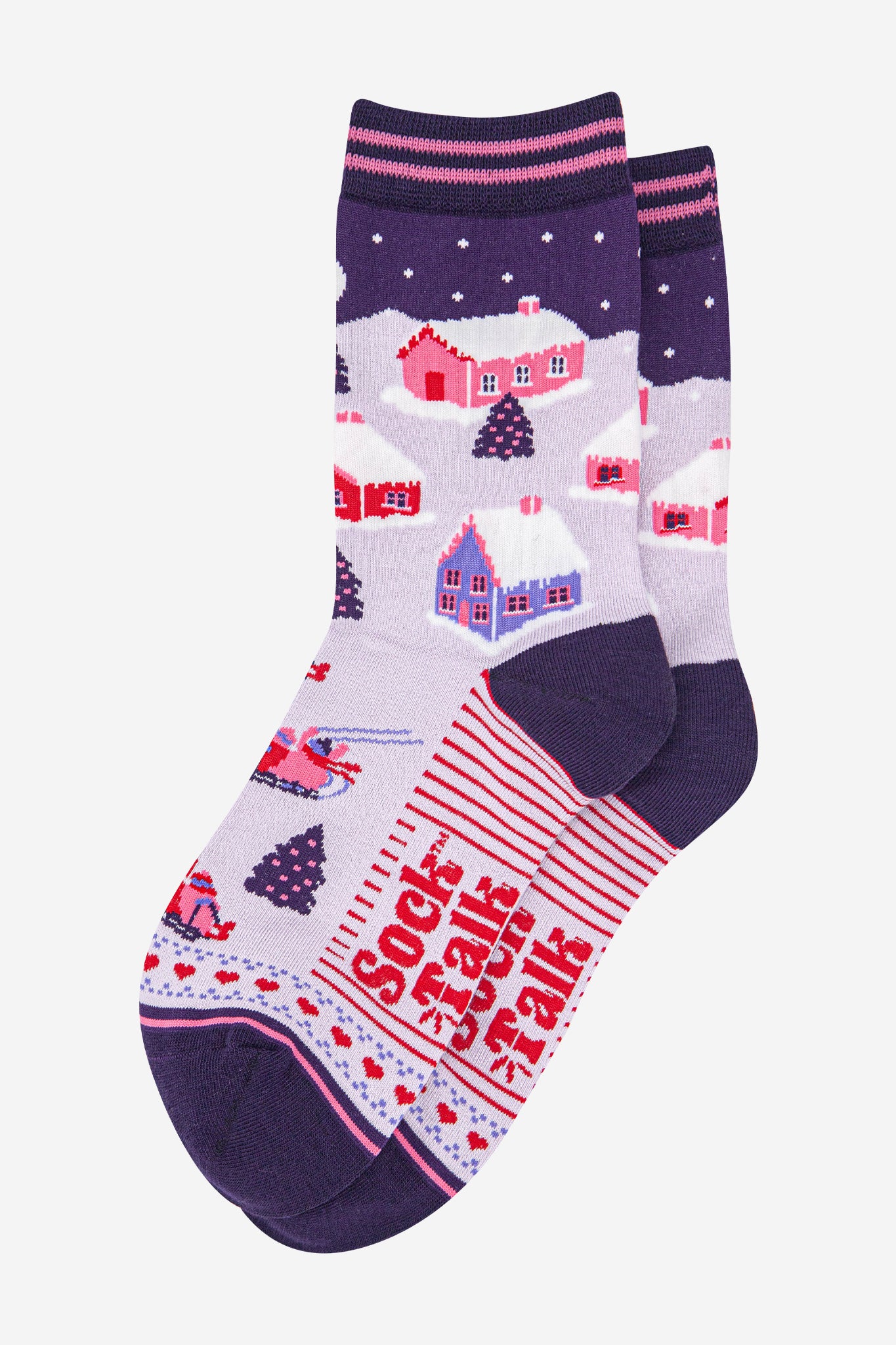 Winter Village Bamboo Ankle Socks in a Christmas Cracker Gift Box