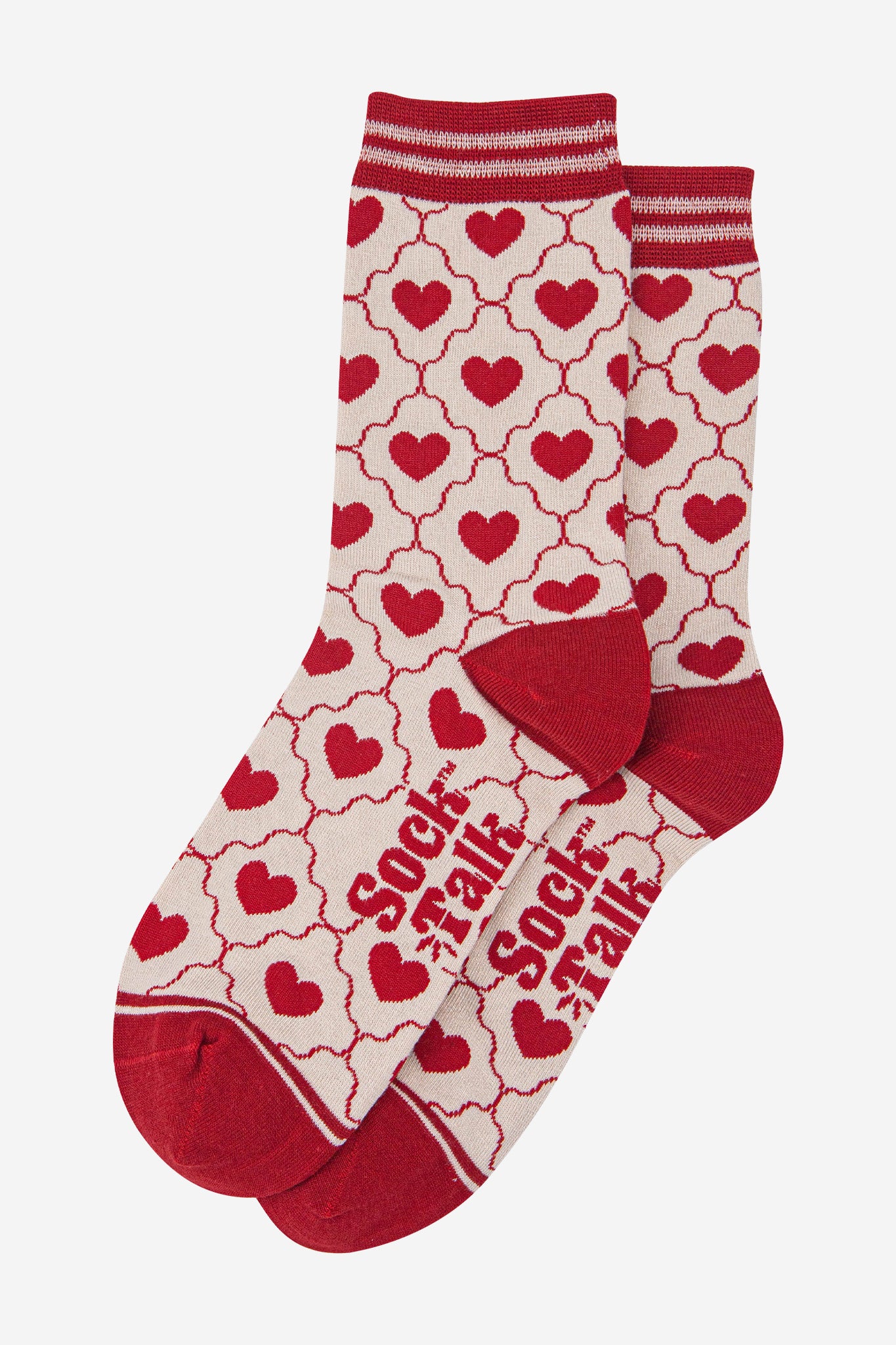 Heart Ribbon Bamboo Ankle Socks in a Christmas Cracker Gift Box