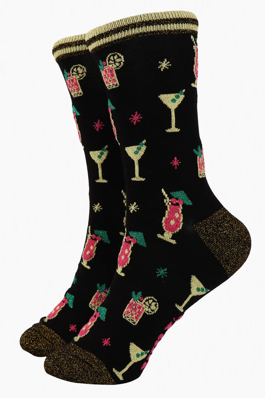 Women's Glitter Bamboo Socks Cocktail Party Novelty Ankle Socks