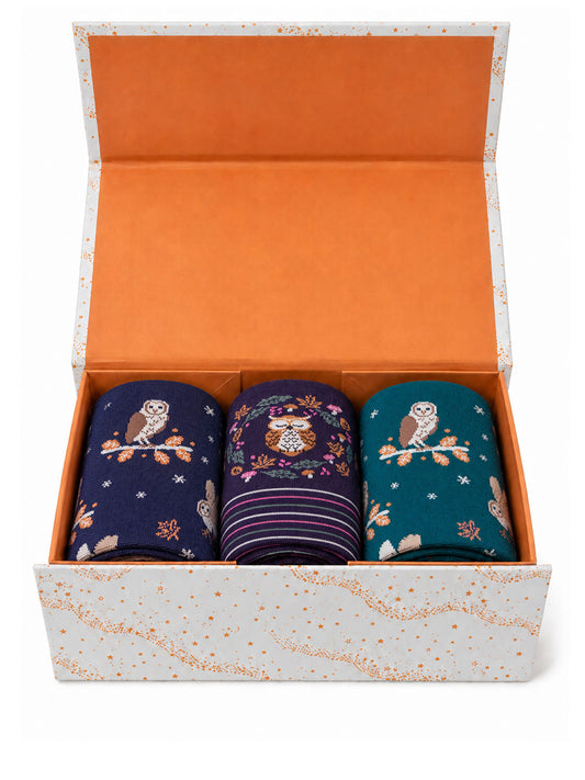 Owl Bamboo Socks Gift Set