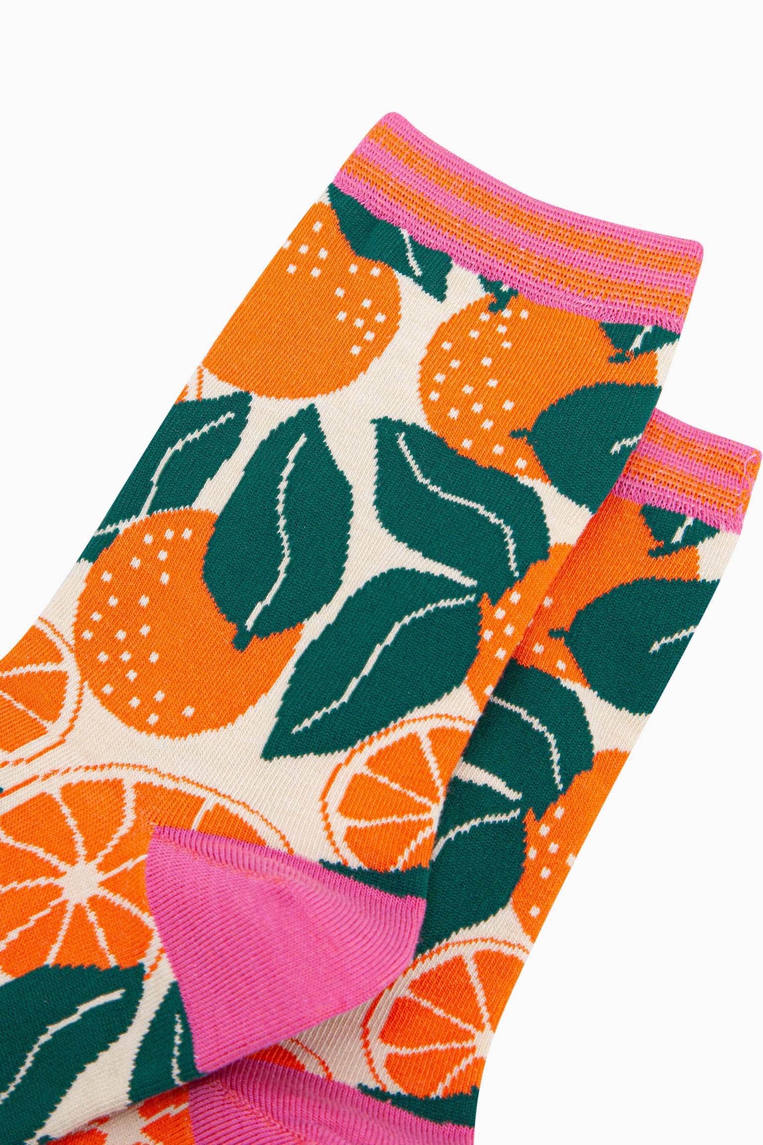 womens-bamboo-socks-cream-orange-tree-close-up