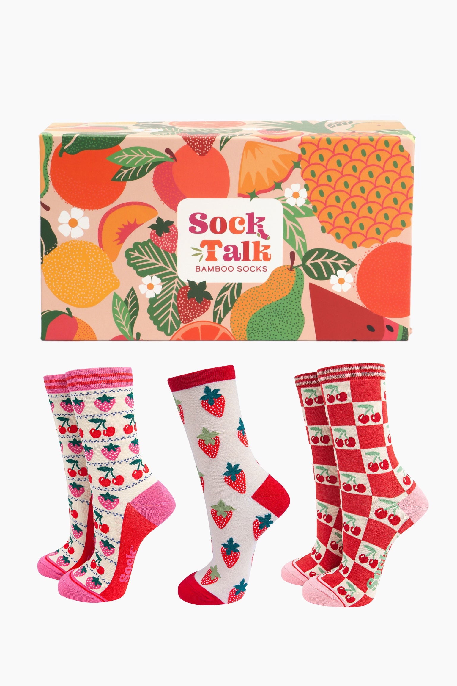 womens-bamboo-socks-gift-box-strawberries-cherries-three-pairs-fruit-designs
