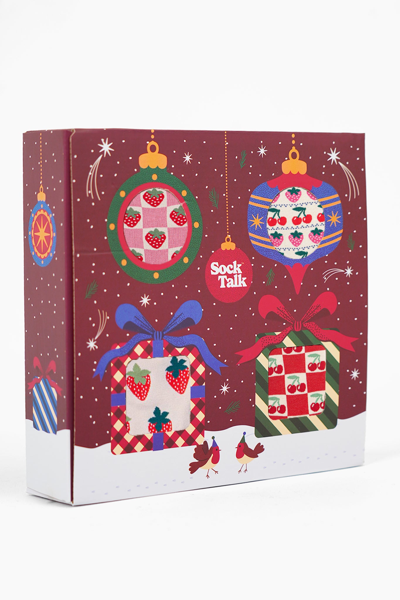 Women's Bamboo Ankle Socks Festive Gift Set - Pink/Red, Fruits