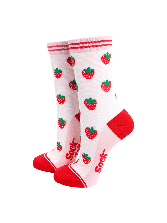 Strawberries-Bamboo-Socks-in-Light-Pink-Mannequin