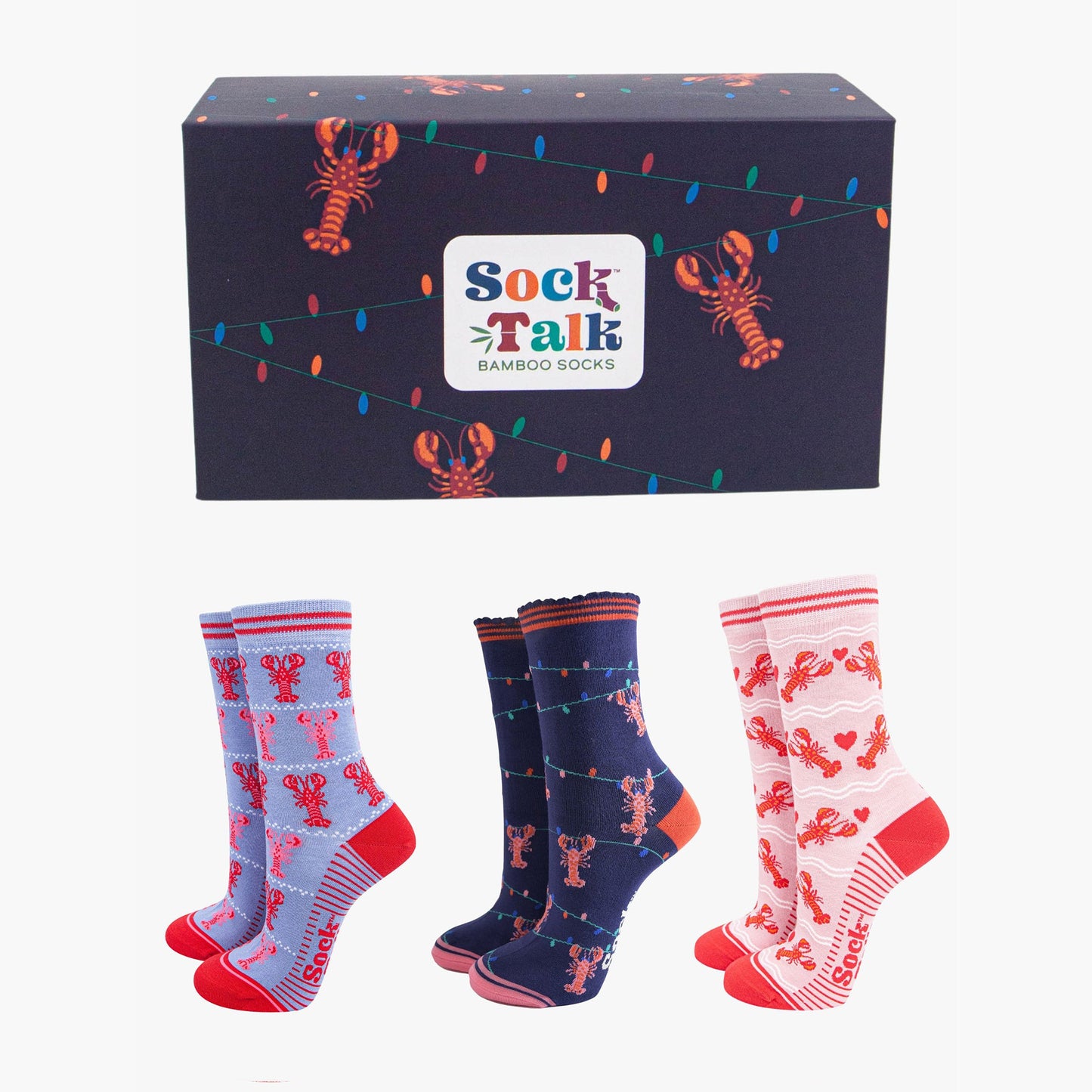 womens-socks-gift-box-blue-lobsters