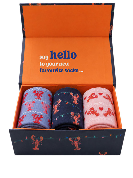 womens-socks-gift-box-blue-lobsters