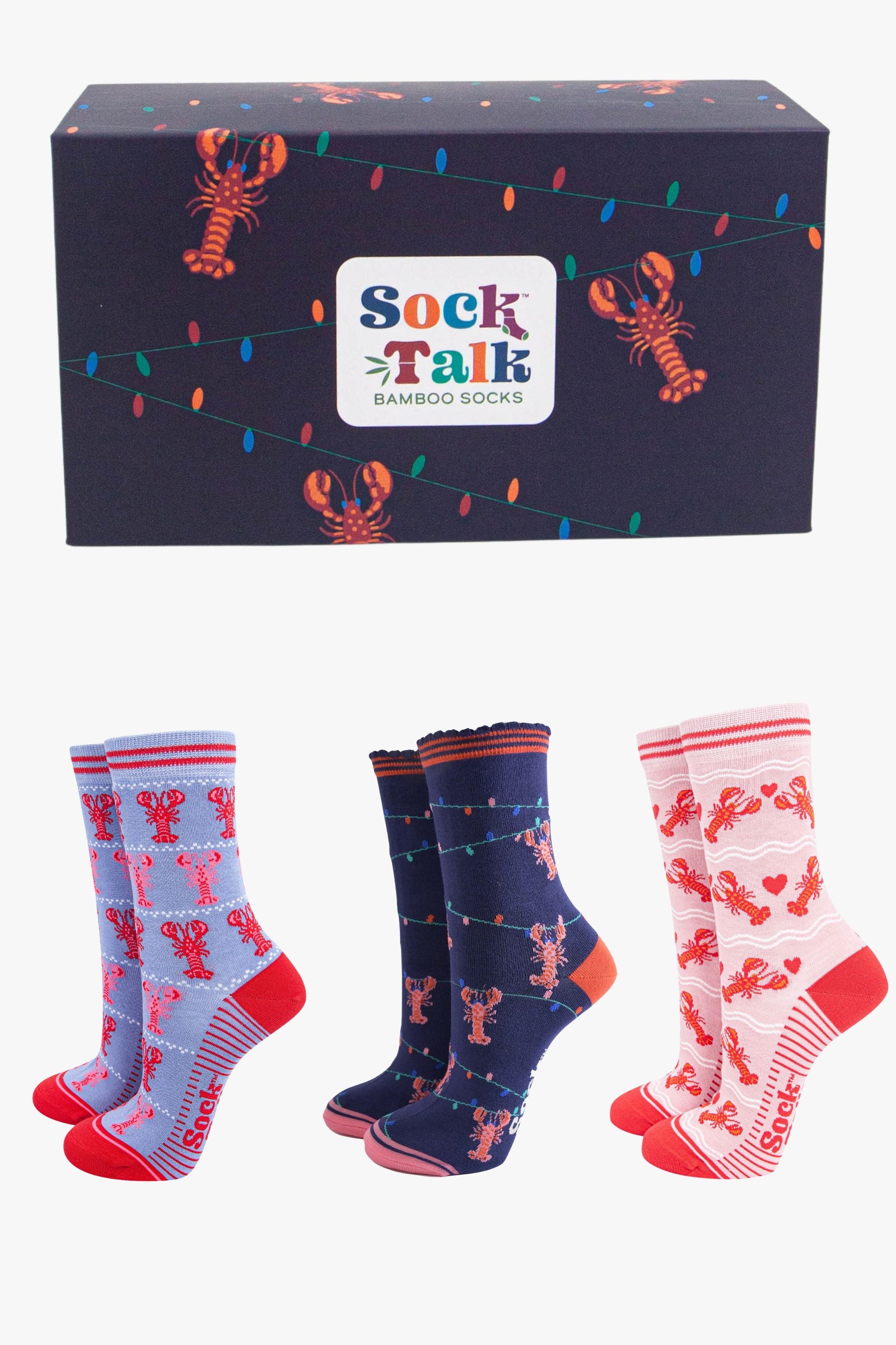 womens-socks-gift-box-blue-lobsters