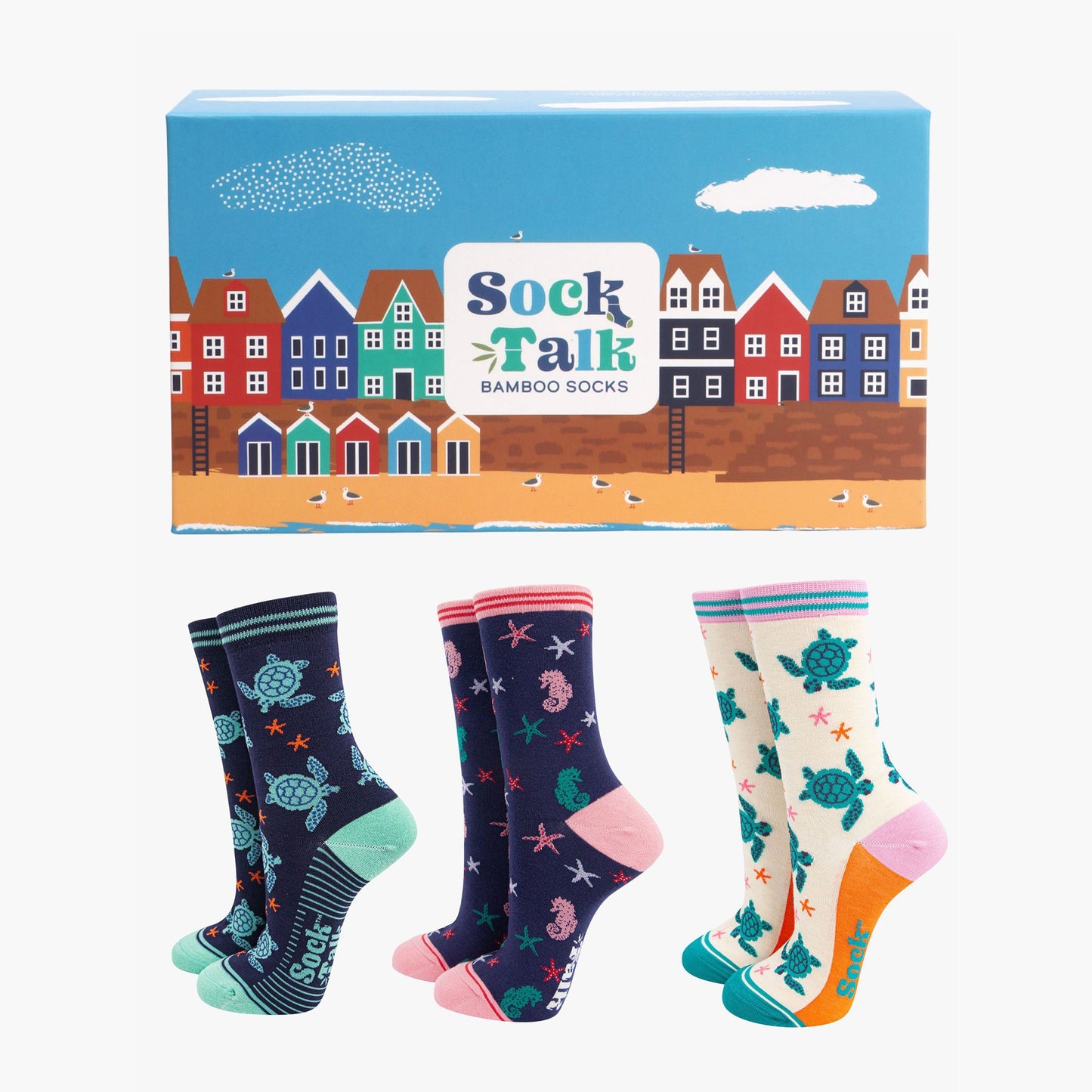 womens-socks-gift-box-blue-sealife-bamboo
