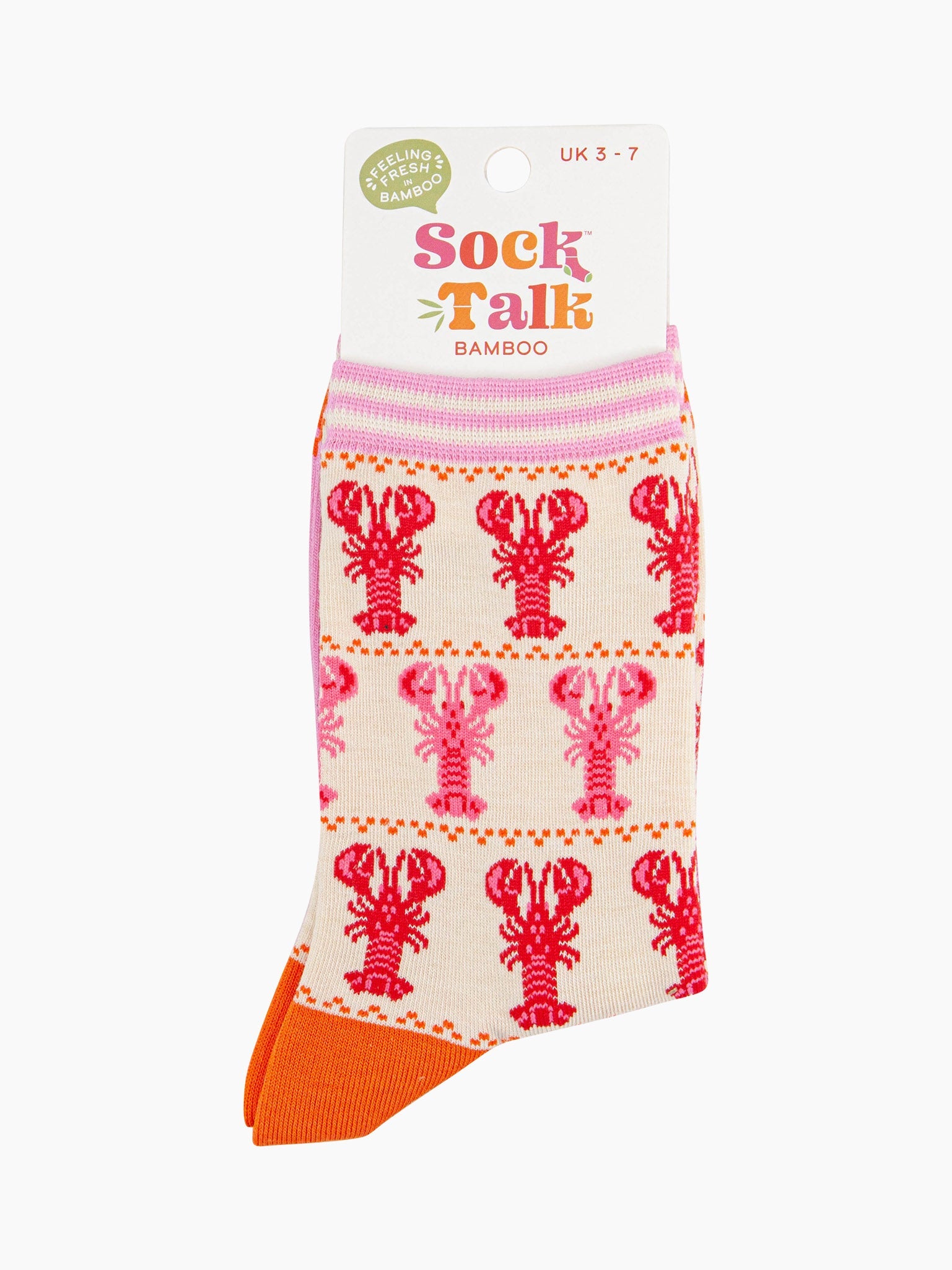womens-bamboo-socks-cream-lobster-stripes-in-sock-talk-packaging-the-ankle-socks-are-a-uk-size-3-7