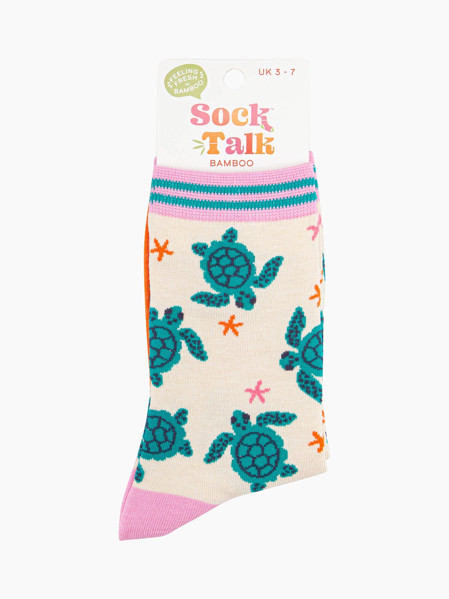 womens-bamboo-socks-cream-sea-turtles-and-starfish-in-socktalk-packaging-the-ankle-socks-are-a-uk-size-3-7