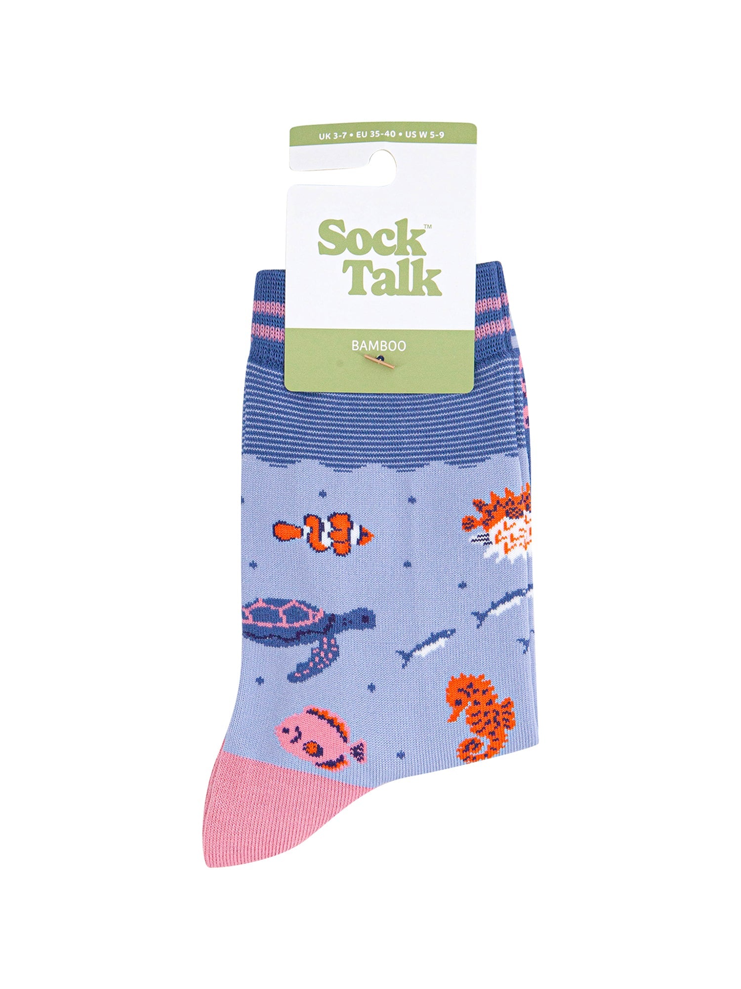 Under-The-Sea-Bamboo-Socks-in-Blue-packaging