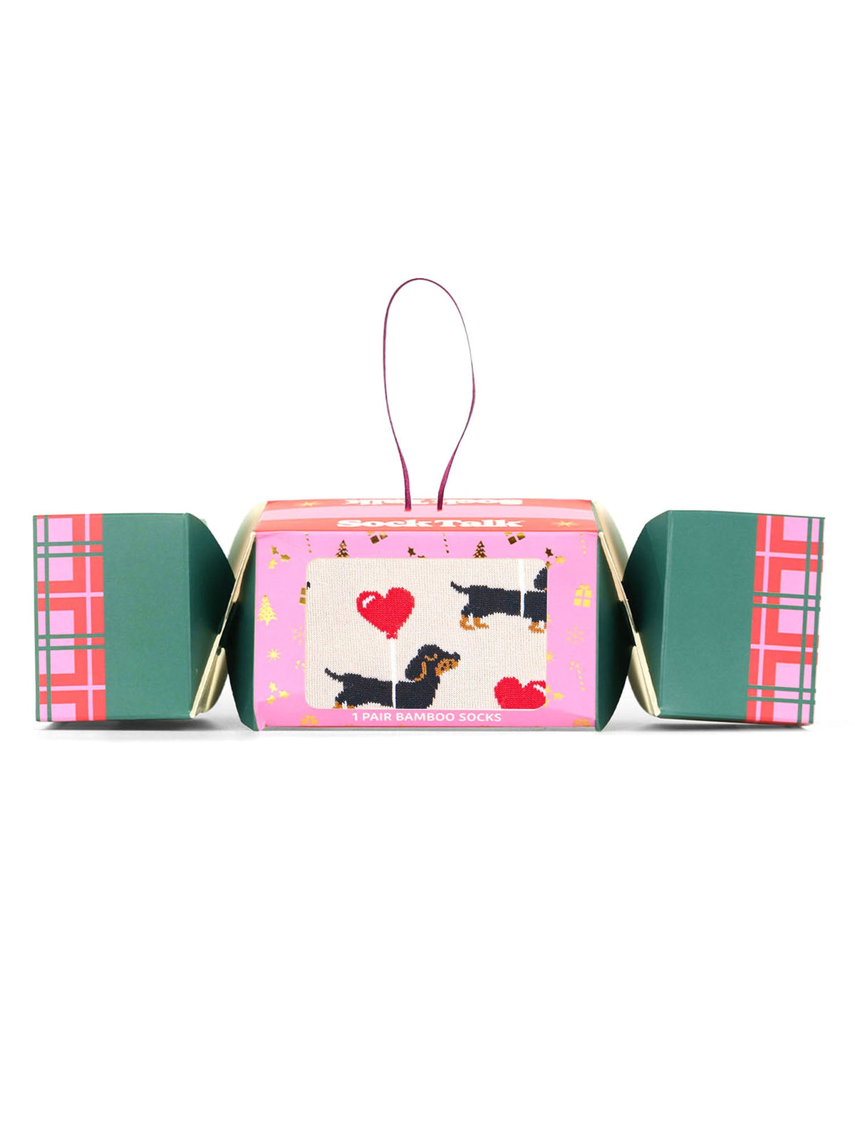 Sausage-Dog-Heart-Balloons-Bamboo-Crew-Socks-Christmas-Cracker-Gift-Box-in-Cream