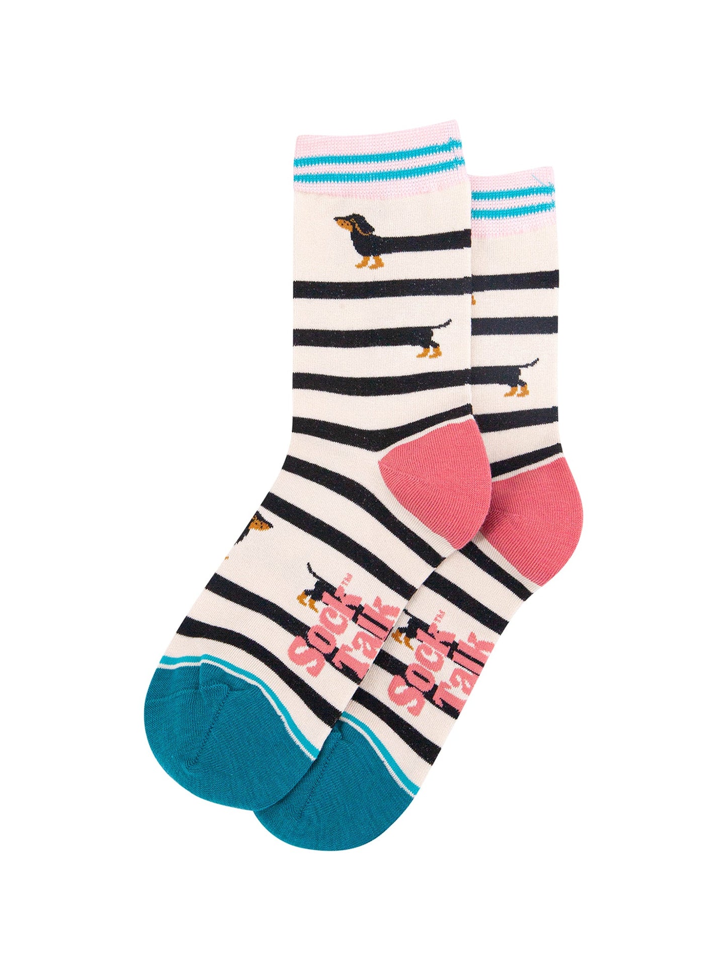 Winding-Sausage-Dog-Bamboo-Socks-in-Cream-Laid-Flat