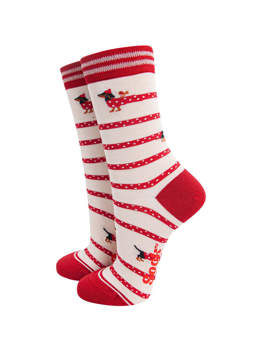 womens-bamboo-socks-cream-berry-winding-sausage-dog-robins-christmas