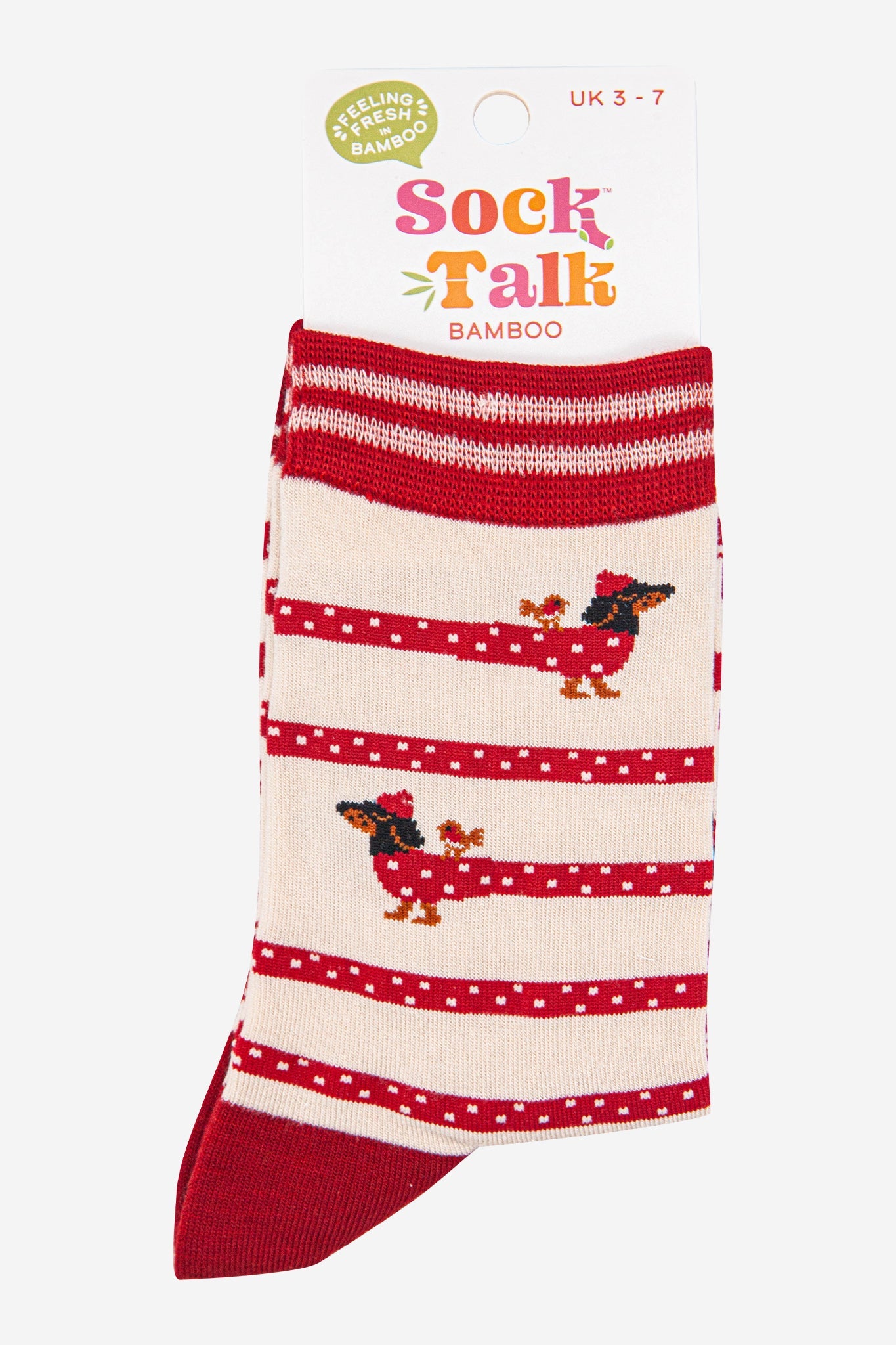 womens-bamboo-socks-cream-berry-winding-sausage-dog-in-sock-talk-packaging