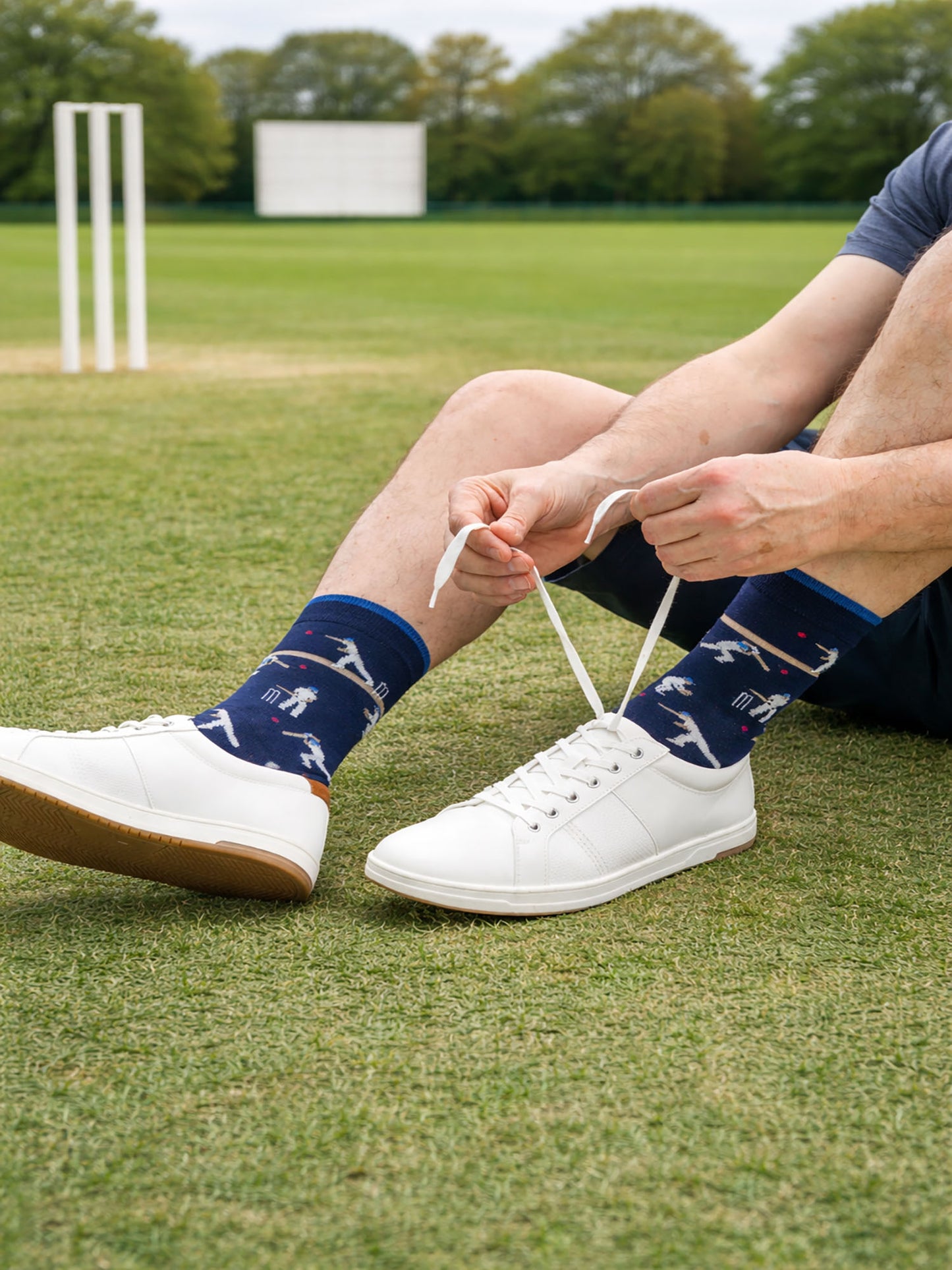 Sport-Bamboo-Crew-Socks-for-Men-Navy-Blue-Cricket