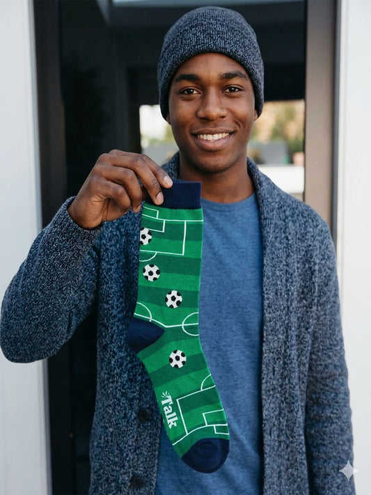 Football Pitch Bamboo Socks in Green