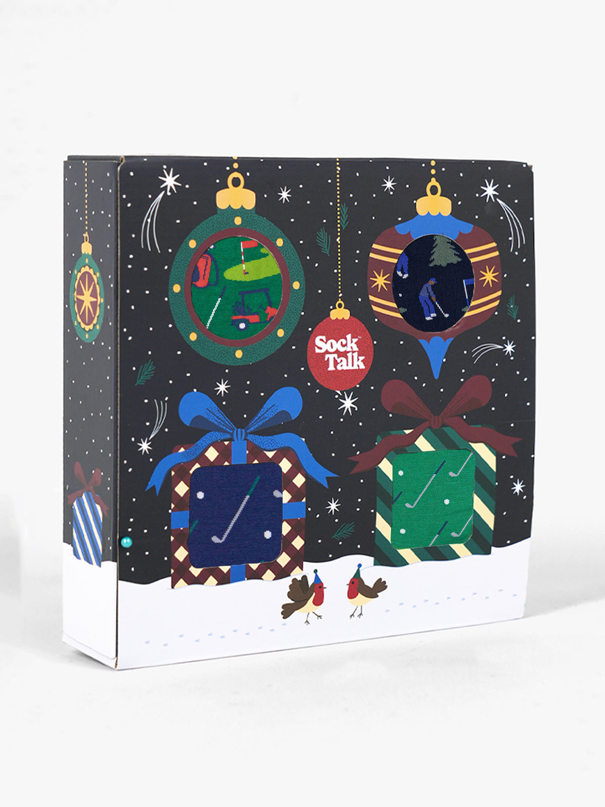 Men's Bamboo Crew Socks Festive Gift Set - Blue/Green, Golf