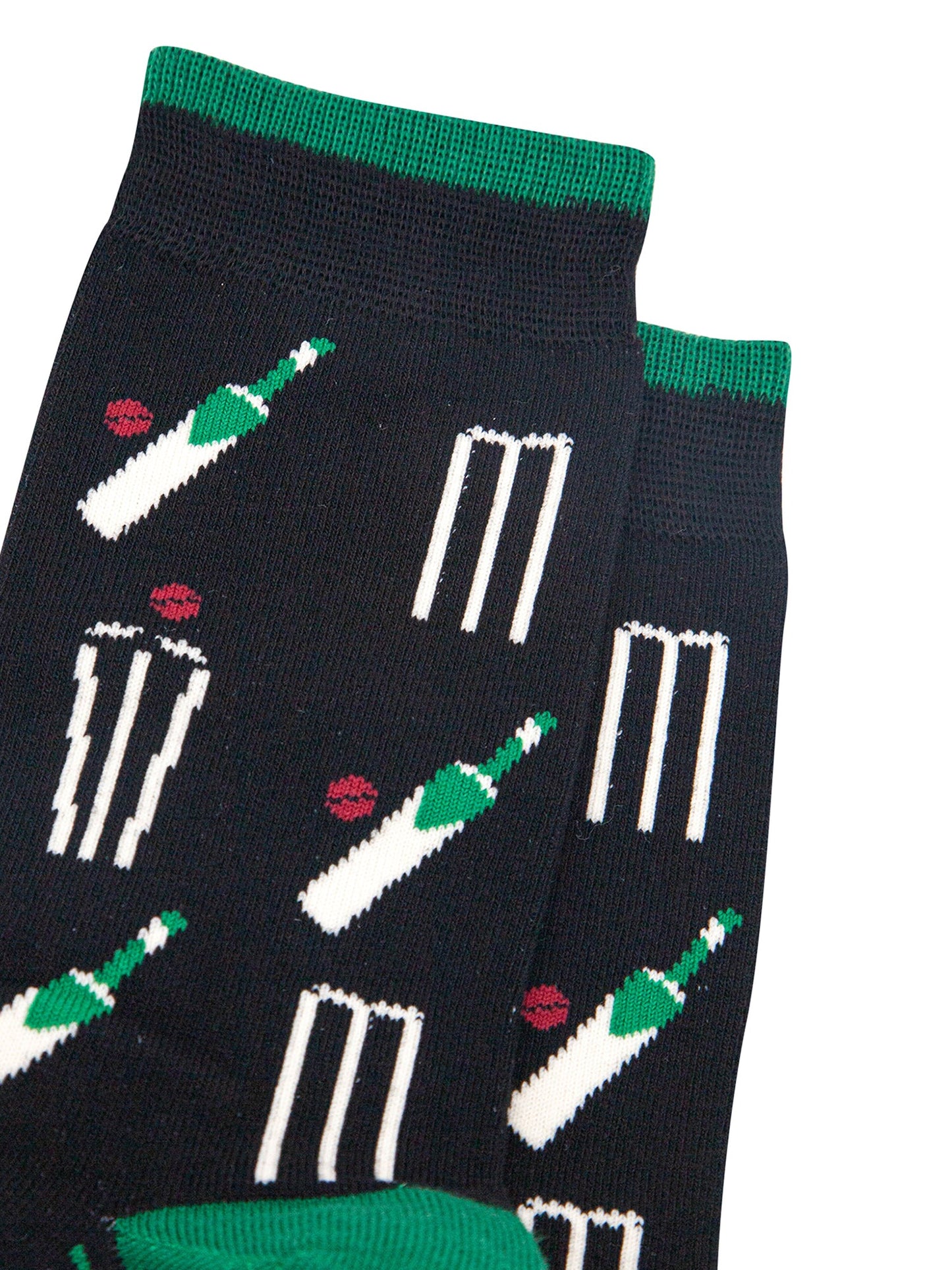 Cricket-Stumps-Bamboo-Socks-in-Black-Closeup