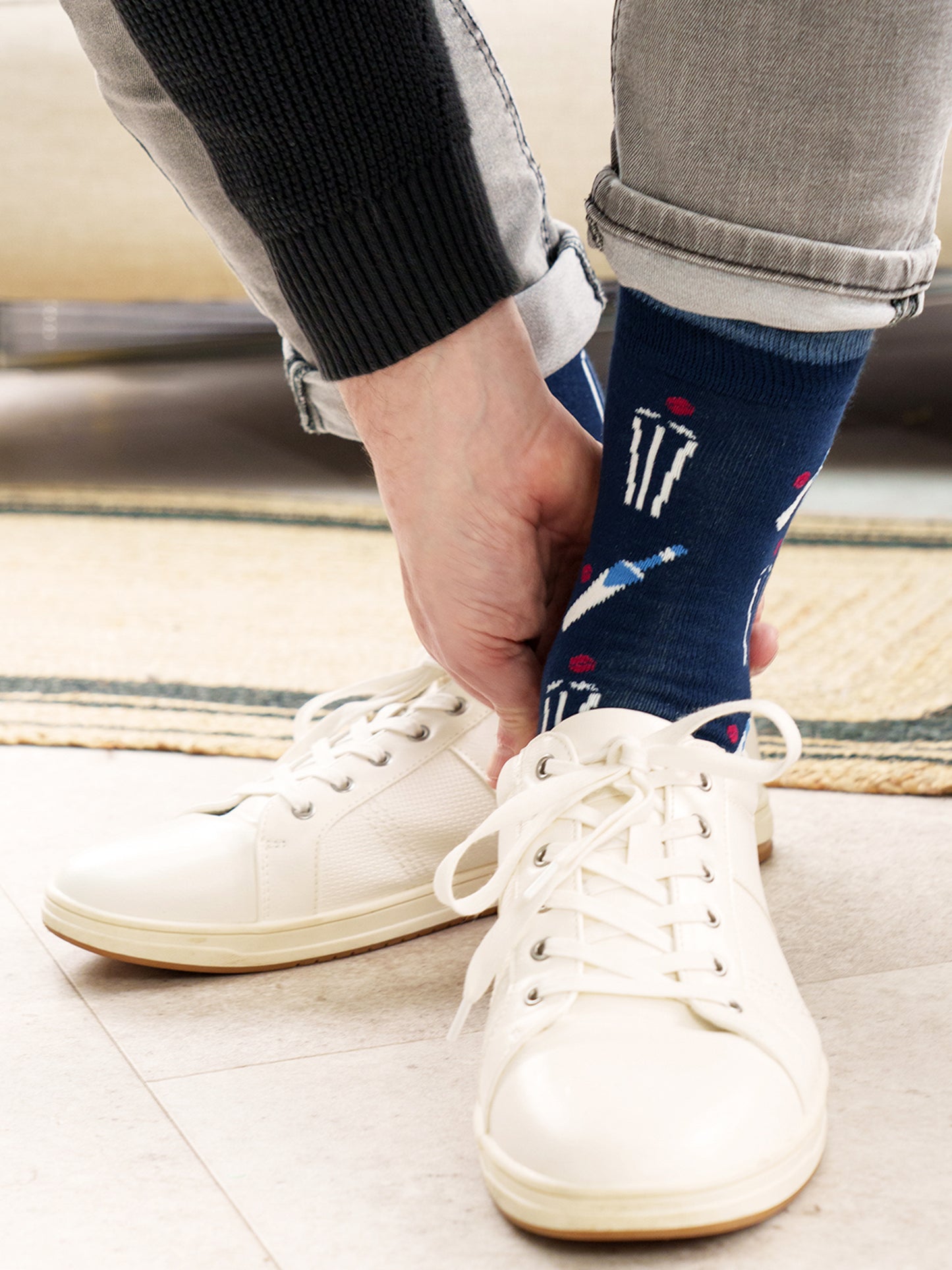 Cricket-Stumps-Bamboo-Socks-in-Navy-Blue