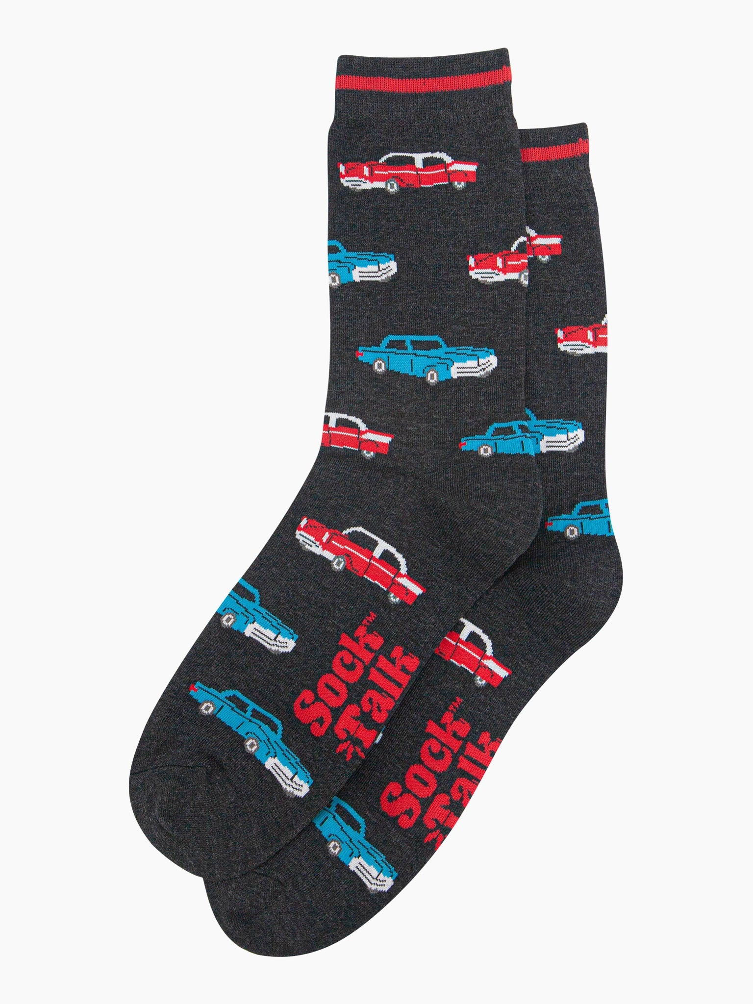 mens-bamboo-socks-black-american-classic-cars-laying-flat-repeat-car-pattern