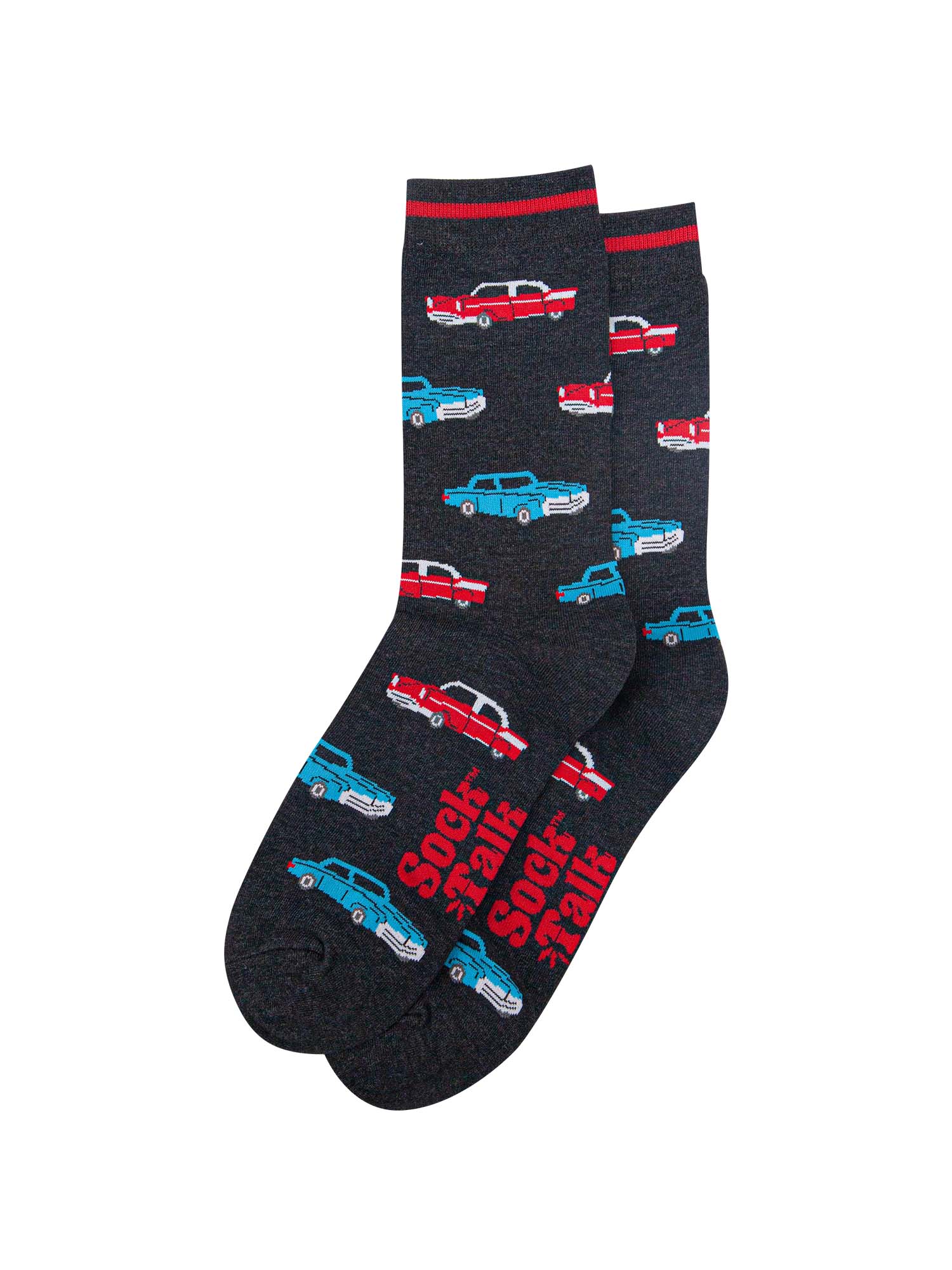 mens-bamboo-socks-black-american-classic-cars-laying-flat-repeat-car-pattern