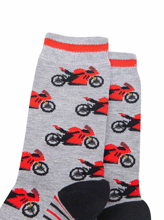 mens-bamboo-socks-light-grey-red-motorbikes-close-up