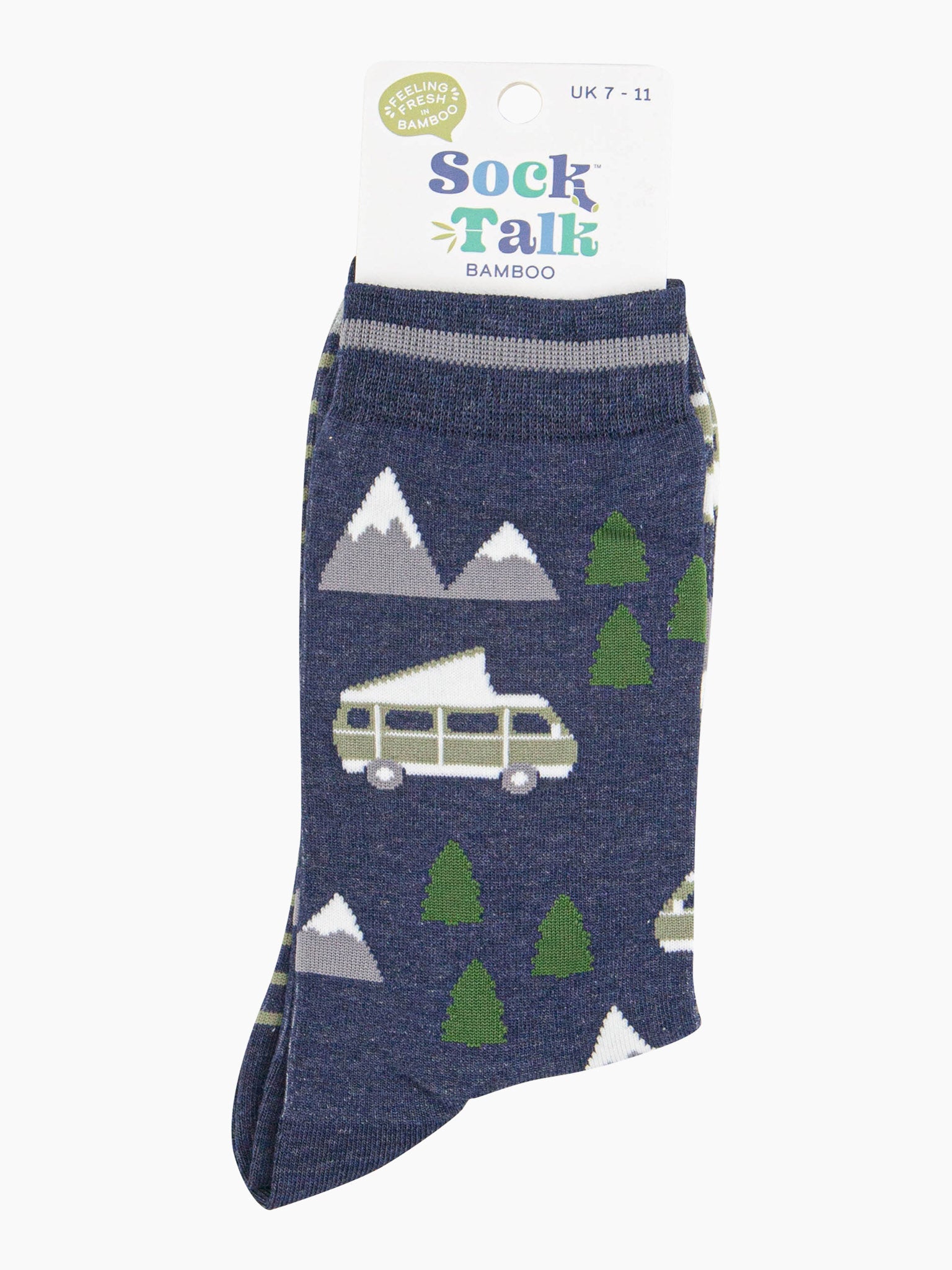 mens-bamboo-socks-navy-campervan-mountains-in-sock-talk-packaging-uk-size-7-11