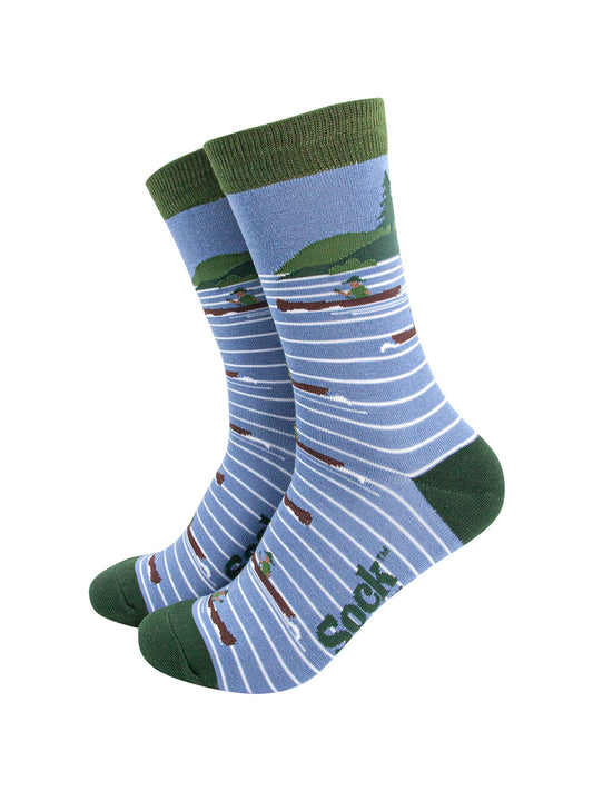 Canoeing-Bamboo-Socks-in-Blue-Mannequin