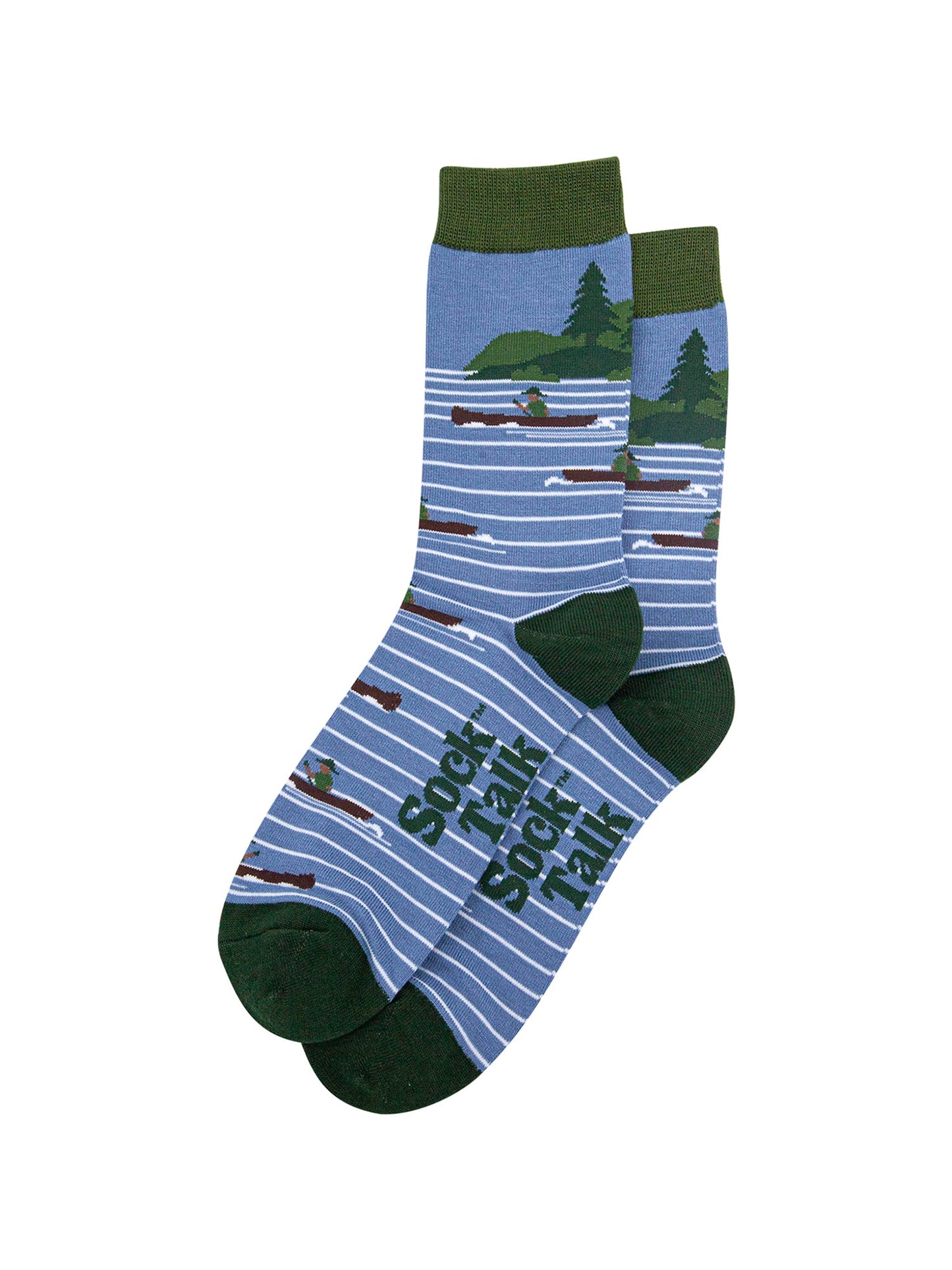 Canoeing-Bamboo-Socks-in-Blue-Lying-Flat