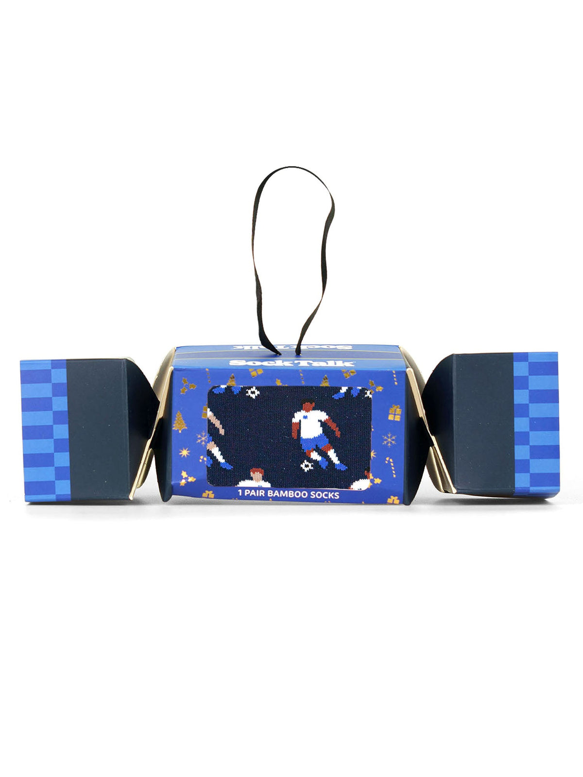Football-Players-Bamboo-Crew-Socks-Christmas-Cracker-Gift-Box-in-Navy-Blue