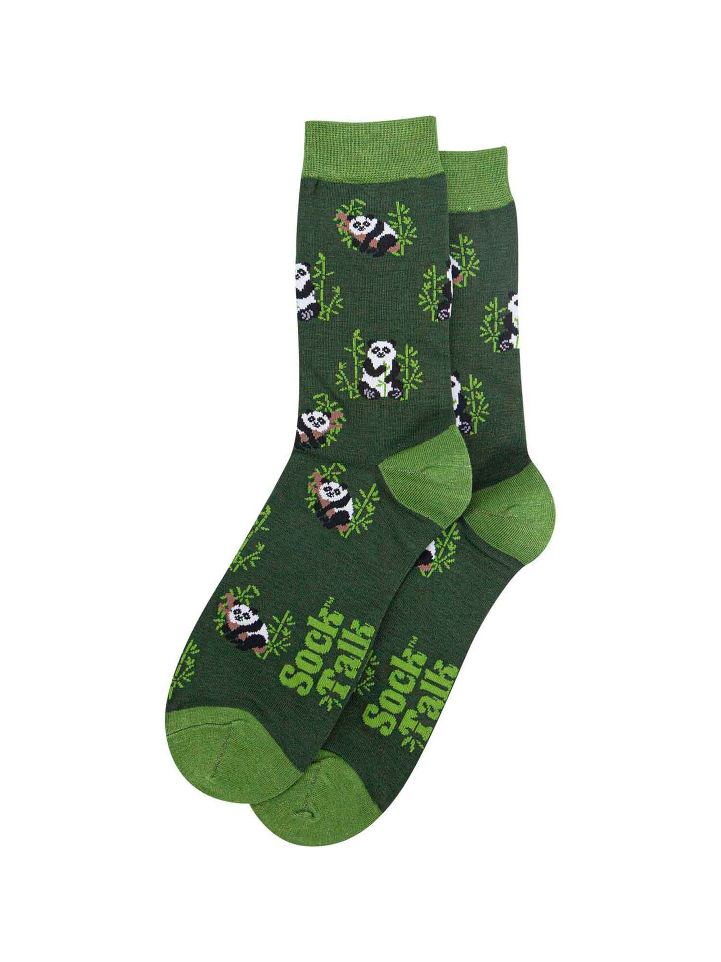 mens green panda bamboo novelty socks