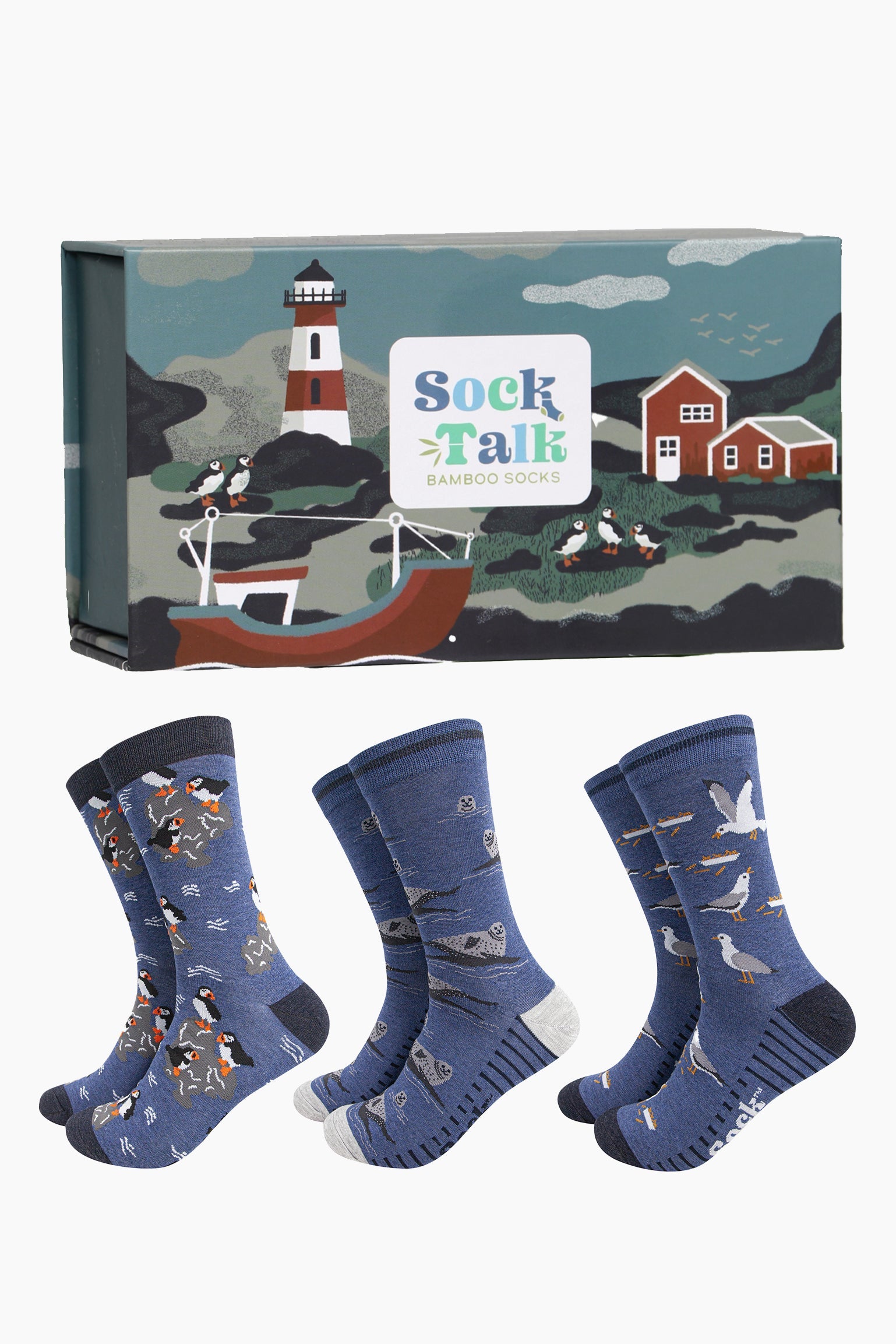 mens-bamboo-socks-gift-box-seaside-animals-three-pairs-dress-socks