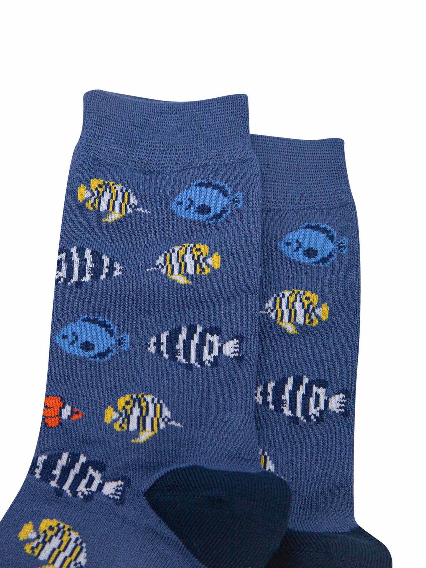 close up of the colourful tropical fish print pattern