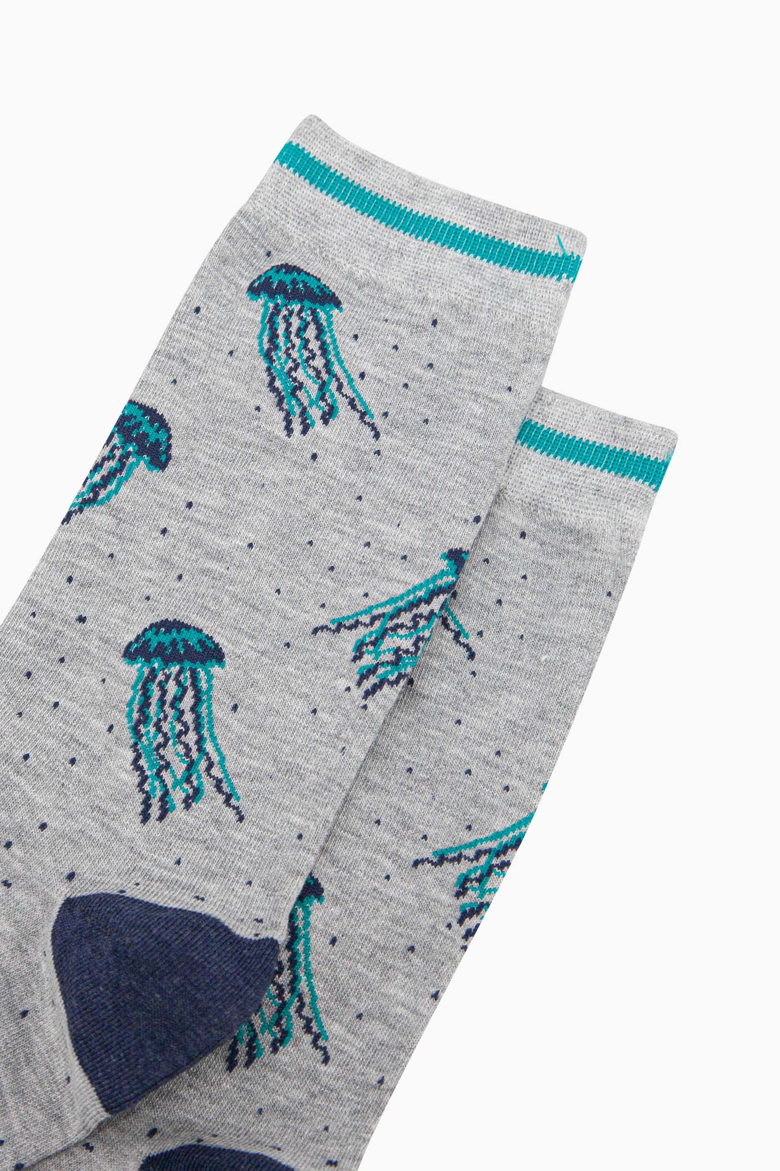 mens-bamboo-socks-grey-jellyfish-close-up-jelly-fish-are-electric-blue-and-are-swimming-underwater