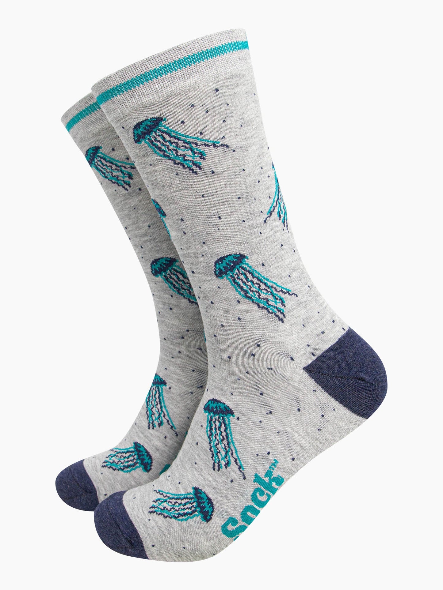 mens-bamboo-socks-grey-jellyfish-pattern-electric-blue-jelly-fish-swimming-underwater