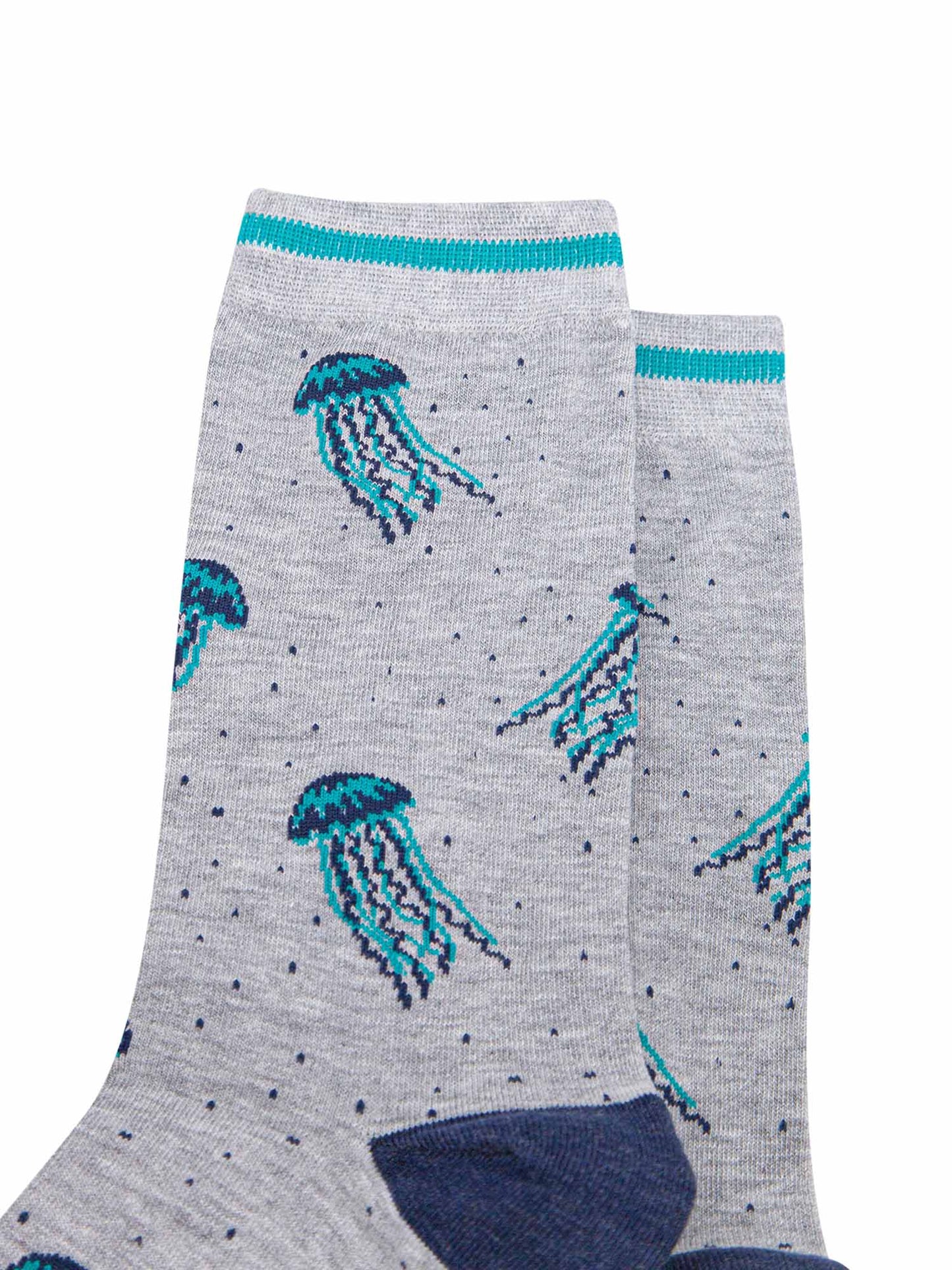 mens-bamboo-socks-grey-jellyfish-close-up-jelly-fish-are-electric-blue-and-are-swimming-underwater