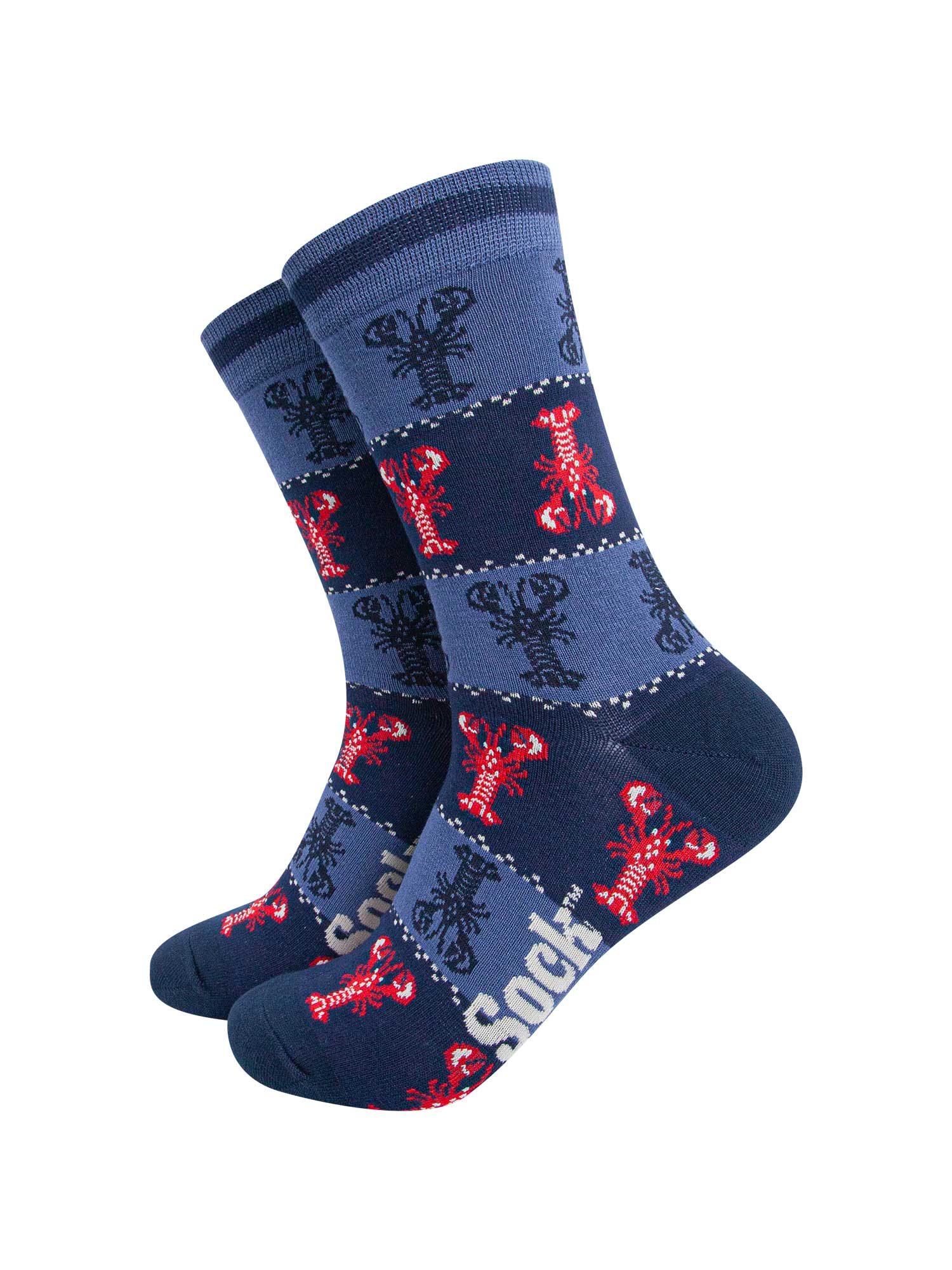 mens-bamboo-socks-denim-blue-lobster-fair-isle-pattern-red-lobsters-blue-lobsters-fair-isle-dots