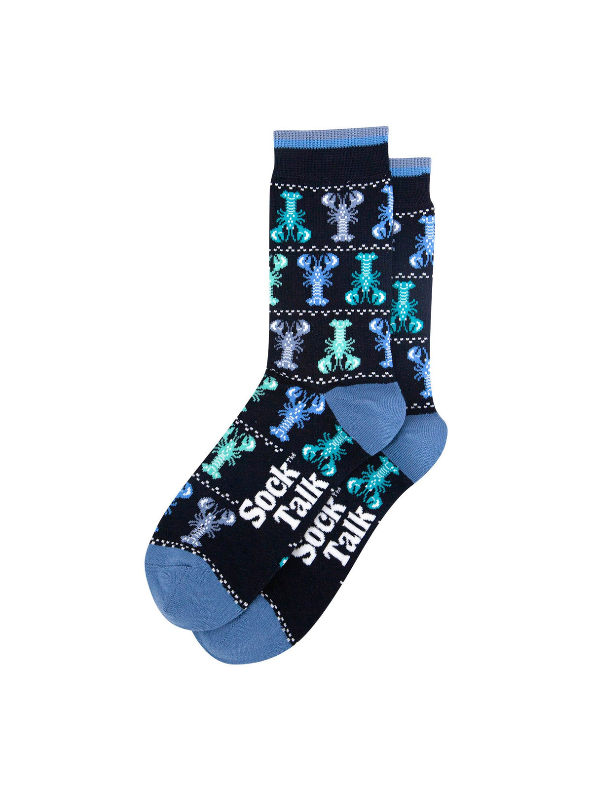 Lobster-Fair-Isle-Bamboo-Crew-Socks-Christmas-Cracker-Gift-Box-in-Navy-Blue