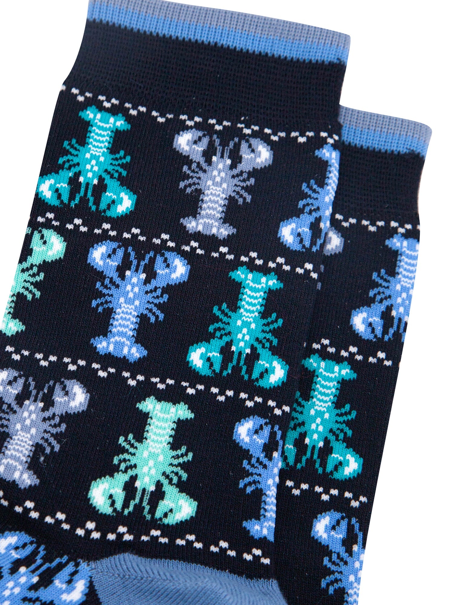Animal-Bamboo-Crew-Socks-for-Men-Black-Lobster-Closeup