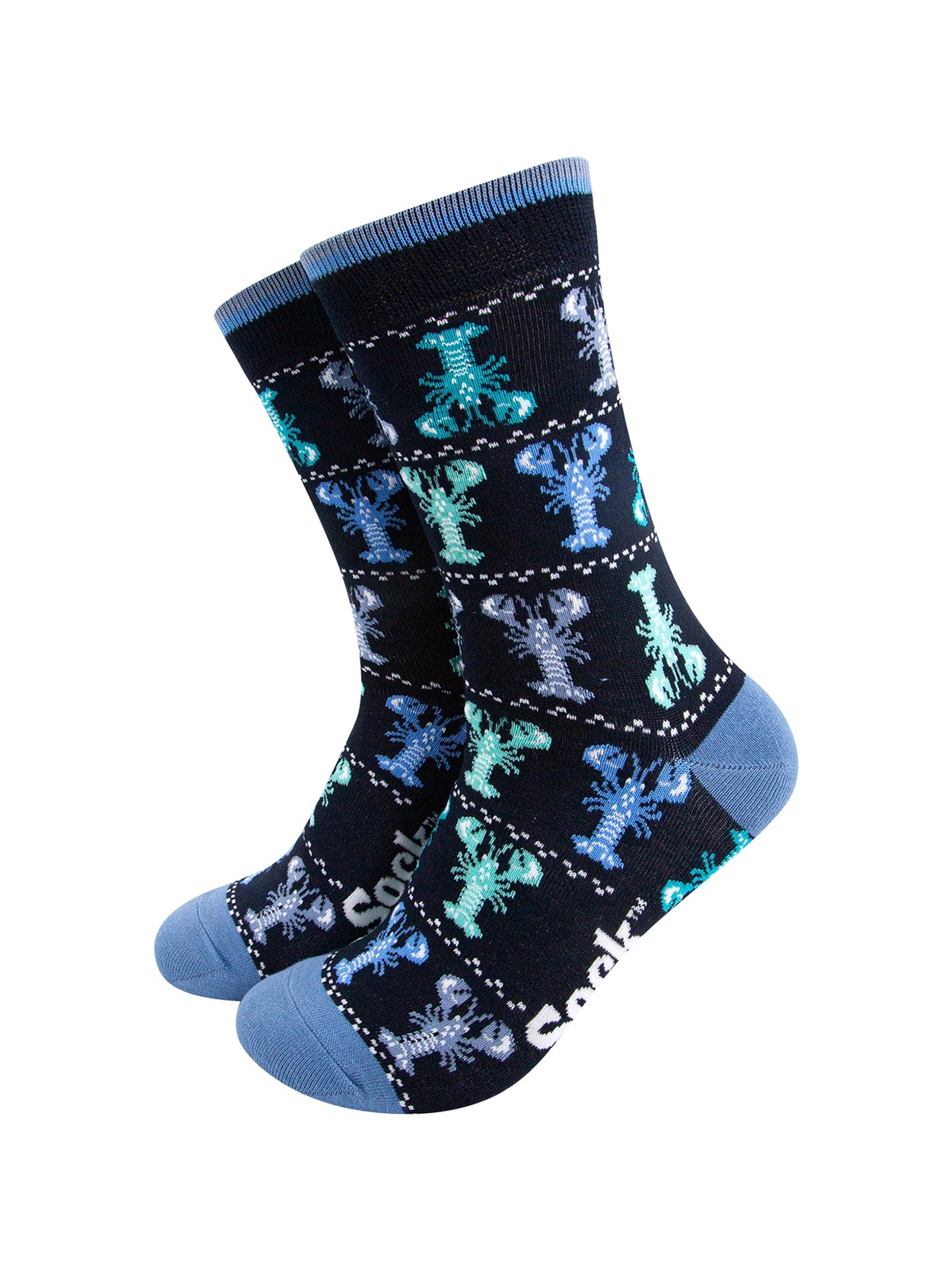 Animal-Bamboo-Crew-Socks-for-Men-Black-Lobster-Mannequin