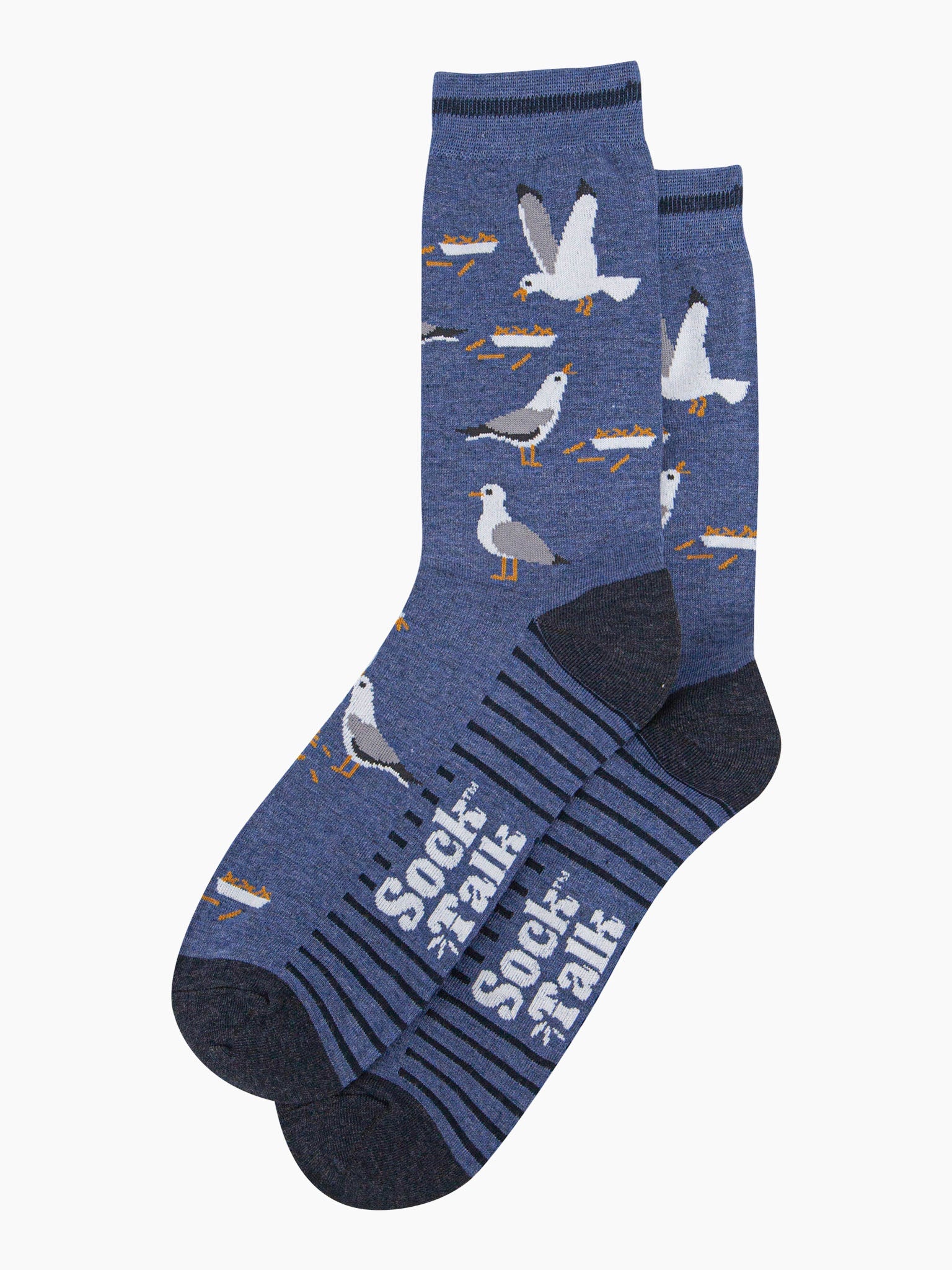 mens-bamboo-socks-denim-blue-thieving-seagulls-laying-flat-birds-are-stealing-food