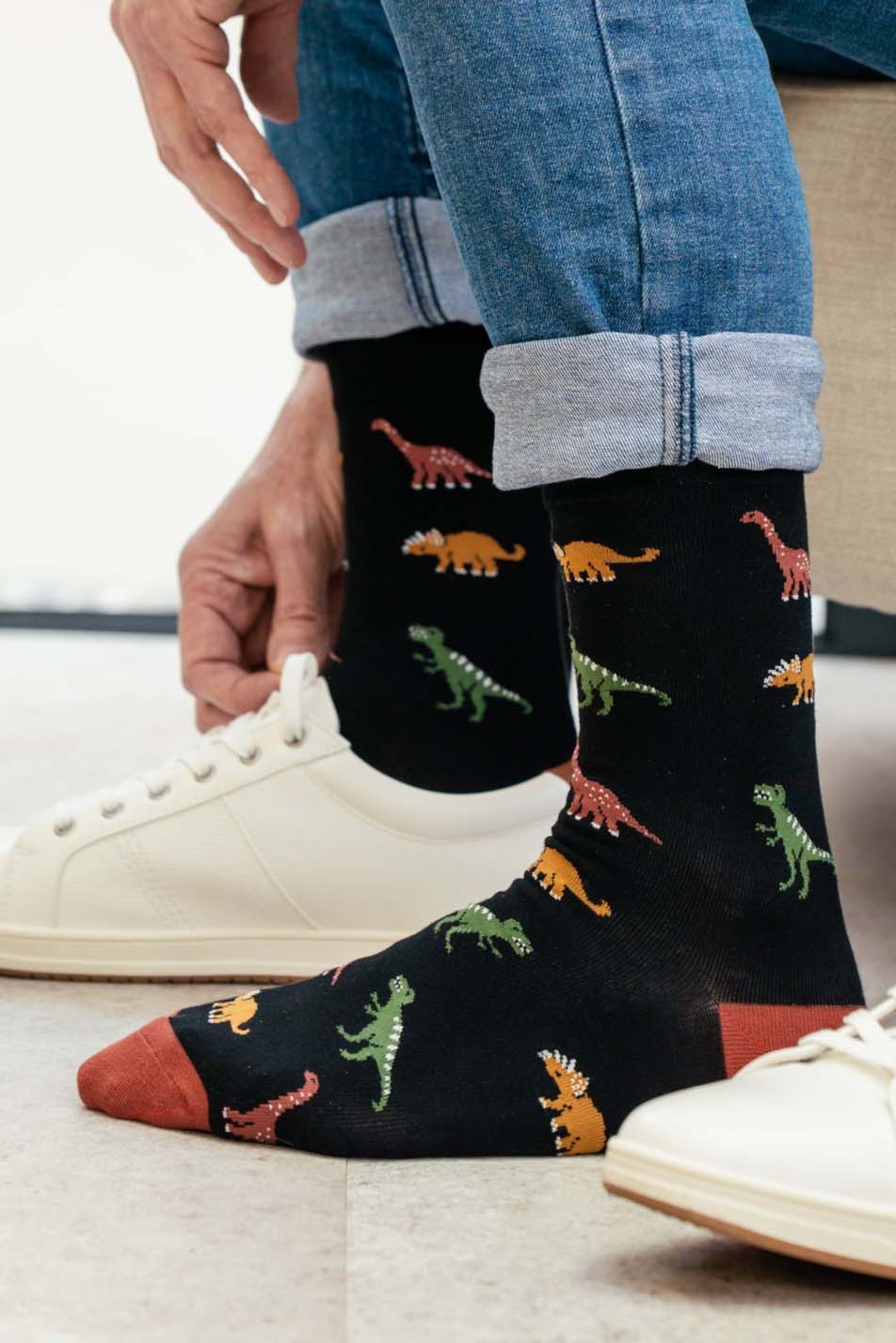 dinosaur-print-bamboo-socks-in-black