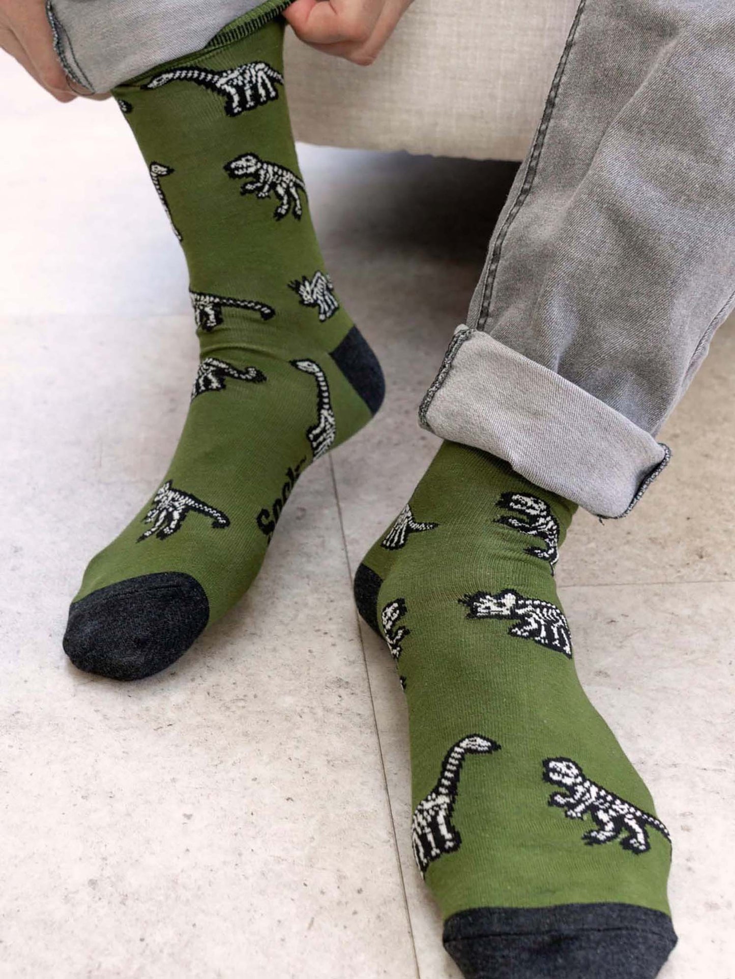 dinosaur-skeleton-print-bamboo-socks-in-green-and-black
