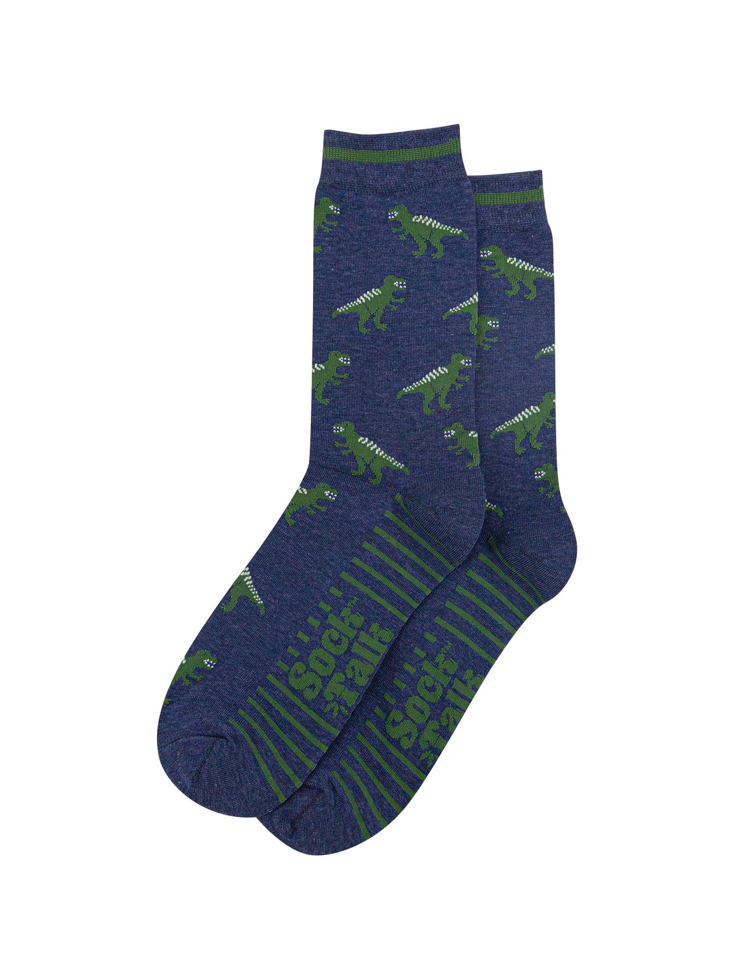 mens-bamboo-socks-navy-t-rex-laying-flat-dinosaur-print