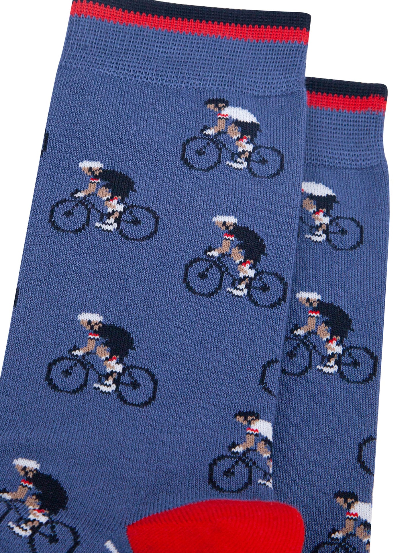 Sport-Bamboo-Crew-Socks-for-Men-Blue-Bicycle-Closeup