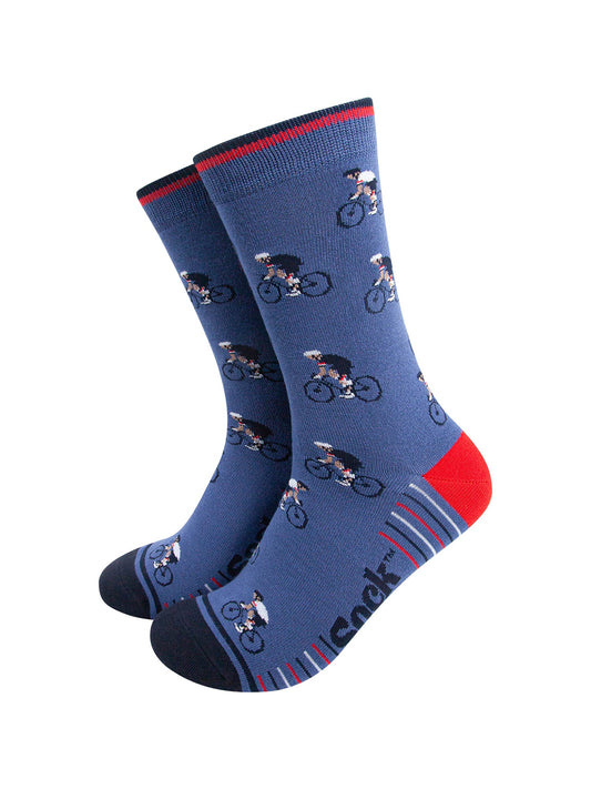 Sport-Bamboo-Crew-Socks-for-Men-Blue-Bicycle-Mannequin